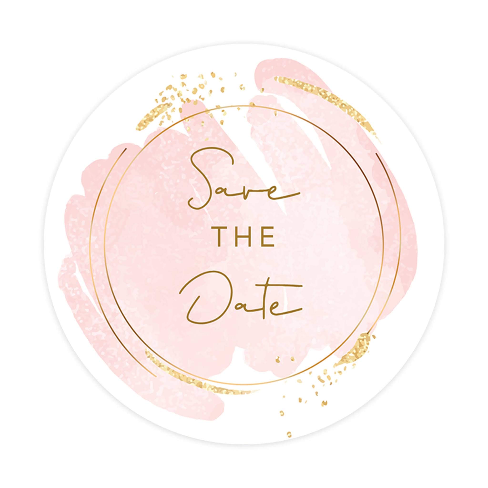 Save The Date Stickers - 2 Inch Round Pink Watercolor Wedding Seals for Invitations & Envelopes (120-Pack) | Perfect for DIY Wedding Stationery, Bridal Shower Decor & Anniversary Cards