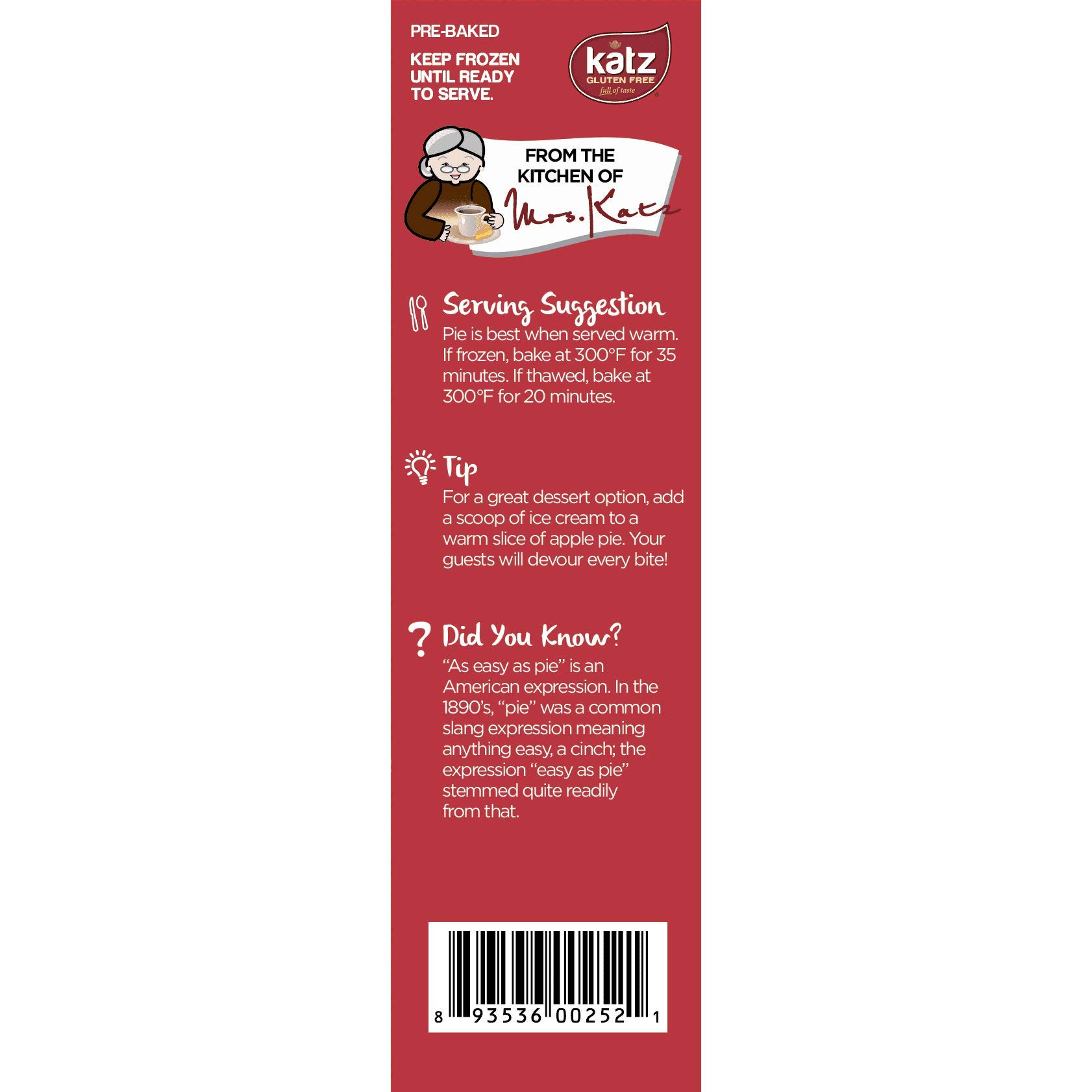 Katz Gluten Free Personal Size Apple Pie - Dairy Free, Nut Free, Soy Free, Kosher Certified (3 Pack, 11.5 oz Each) | Perfect for School Lunches, Travel Snacks & Celiac-Friendly Desserts