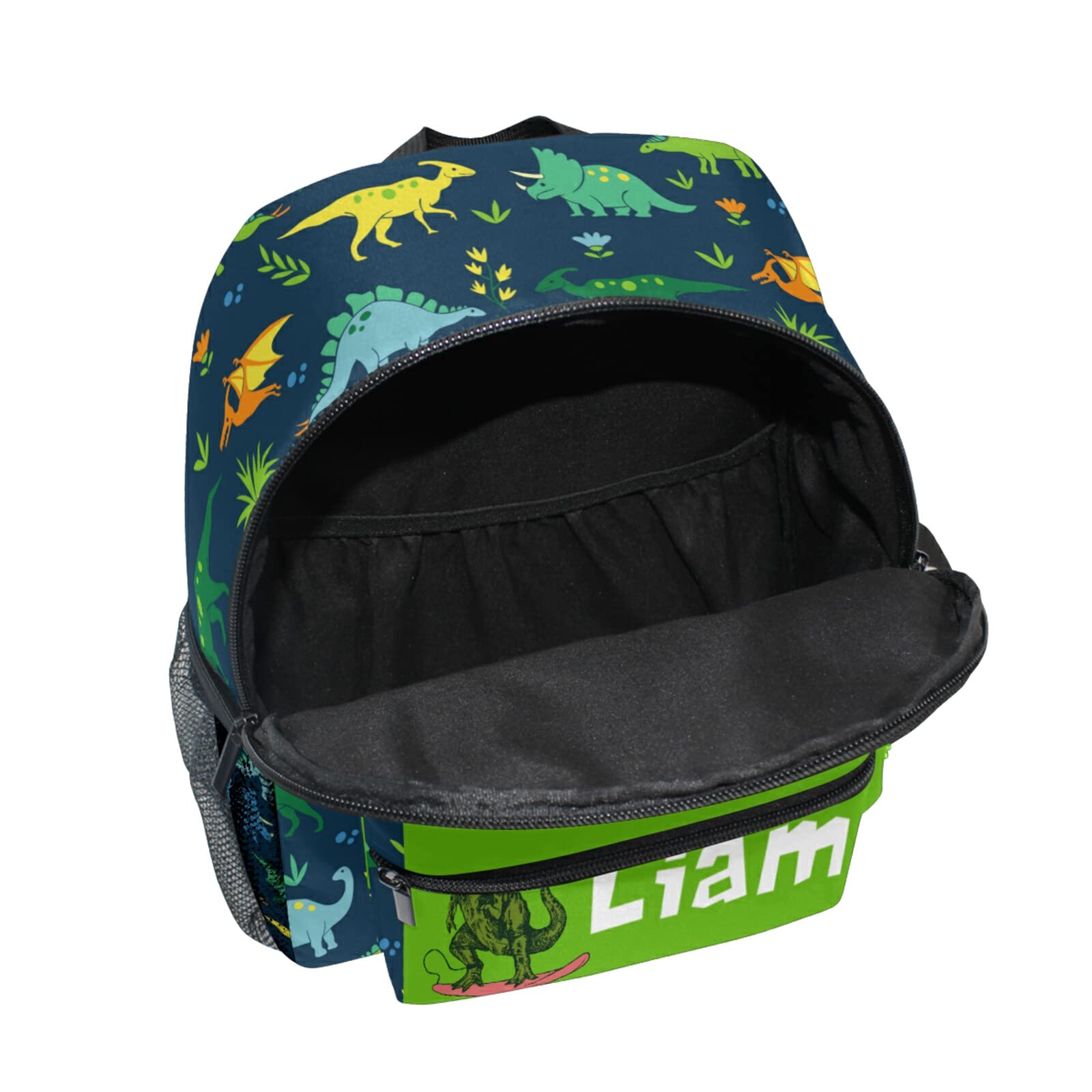 Custom Green Dinosaur Kids Backpack with Adjustable Chest Strap - Personalized School Bag for Boys & Girls - Perfect for Preschool, Kindergarten & Daycare - Durable Toddler Bookbag for Outdoor Adventures & Daily Use