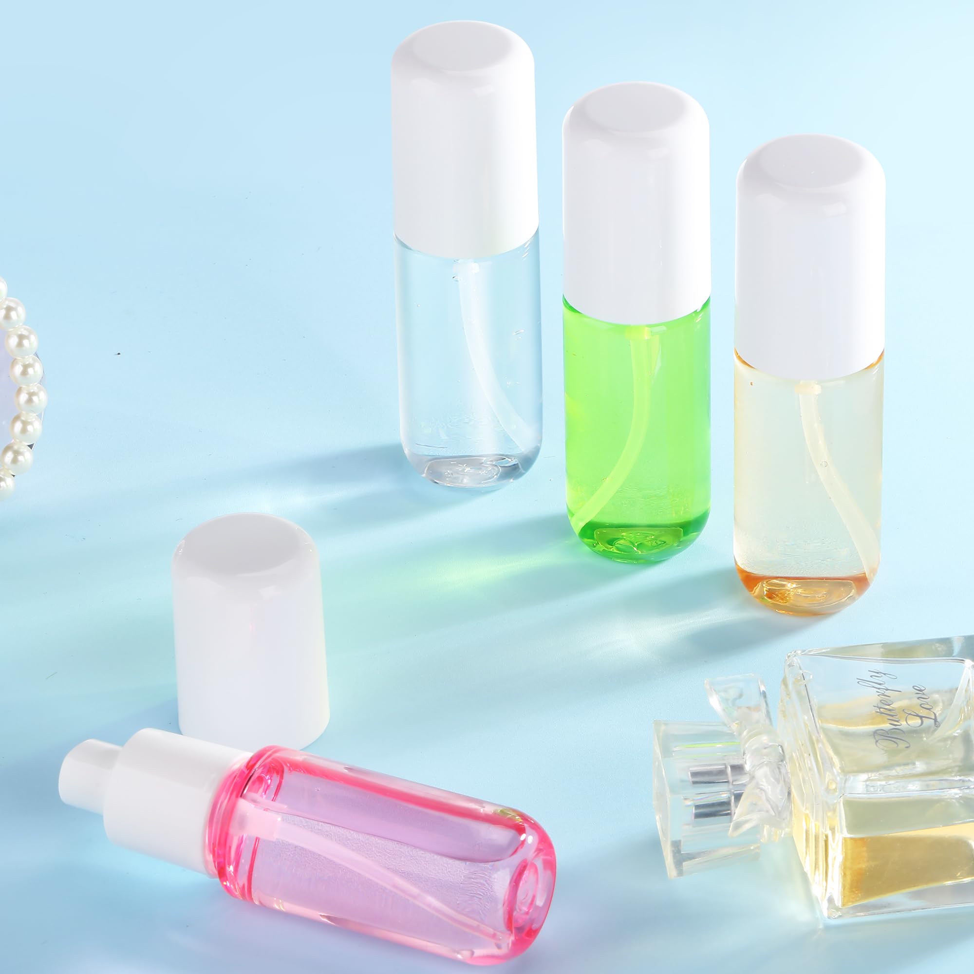 1.35oz/40ml Fine Mist Travel Spray Bottles - Refillable Mini Plastic Spray Bottle Set for Toiletries, Perfume & Skincare - Perfect for Travel, Gym & Daily Use