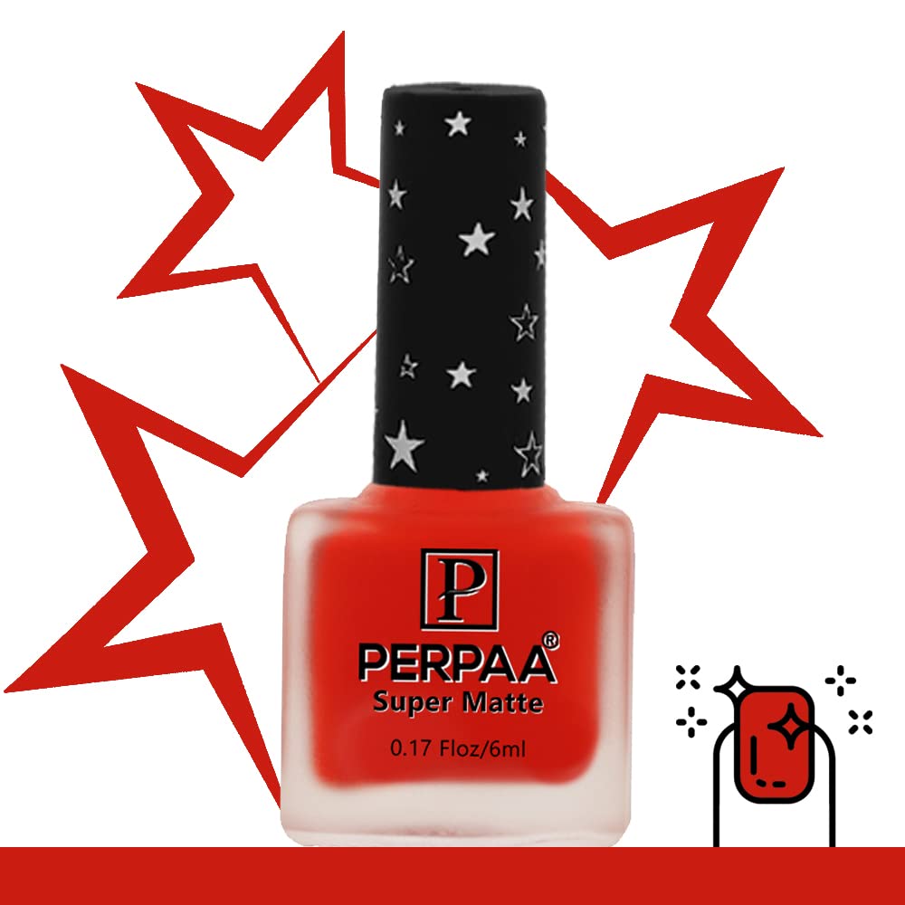 PERPAA® Super Matte Nail Polish Set - 2 Colors (Pink & Red), Quick Drying, Long Lasting & Waterproof Matte Finish Nail Art Kit - 6ml Each - Perfect Gift for Women | Great for Daily Wear, Parties, Weddings & Special Occasions
