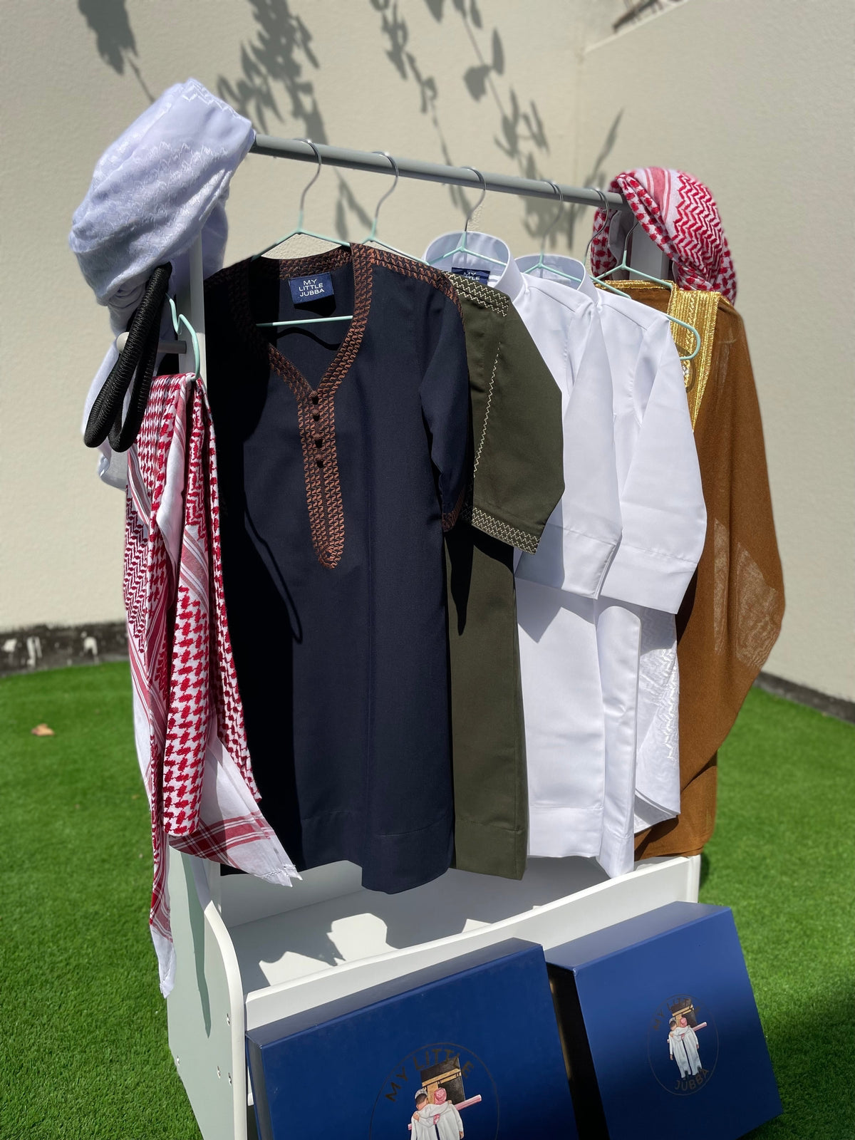 Royal Baby Boy Thobe Gift Set | Brown Bisht (0-12 Months) | 10-Piece Outfit for Newborns | Perfect for Eid, Christening & Special Occasions