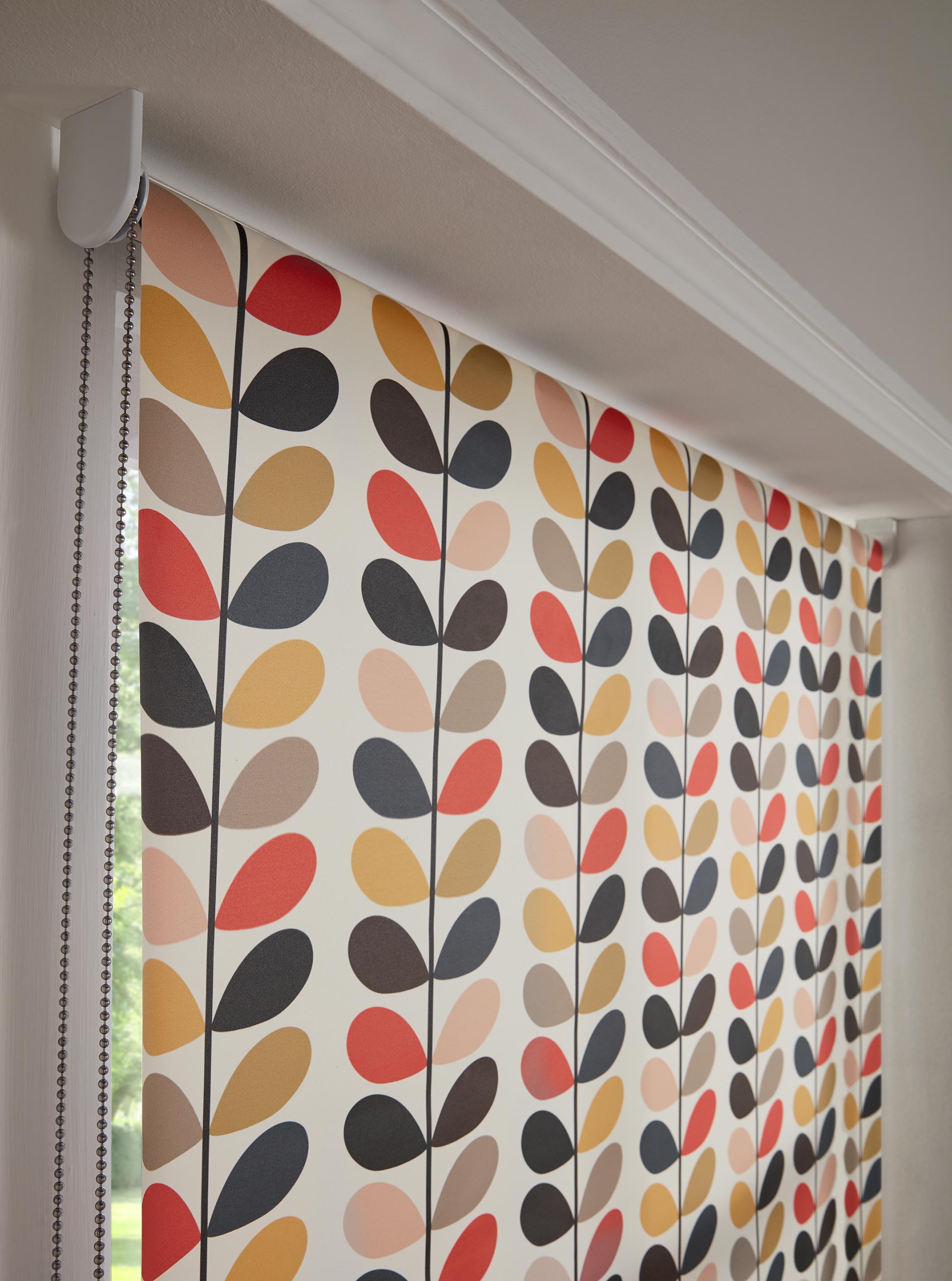 Custom Ready-Made Roller Blinds - Linear Stem Tomato Design for Windows - Perfect for Living Room, Bedroom & Office Privacy