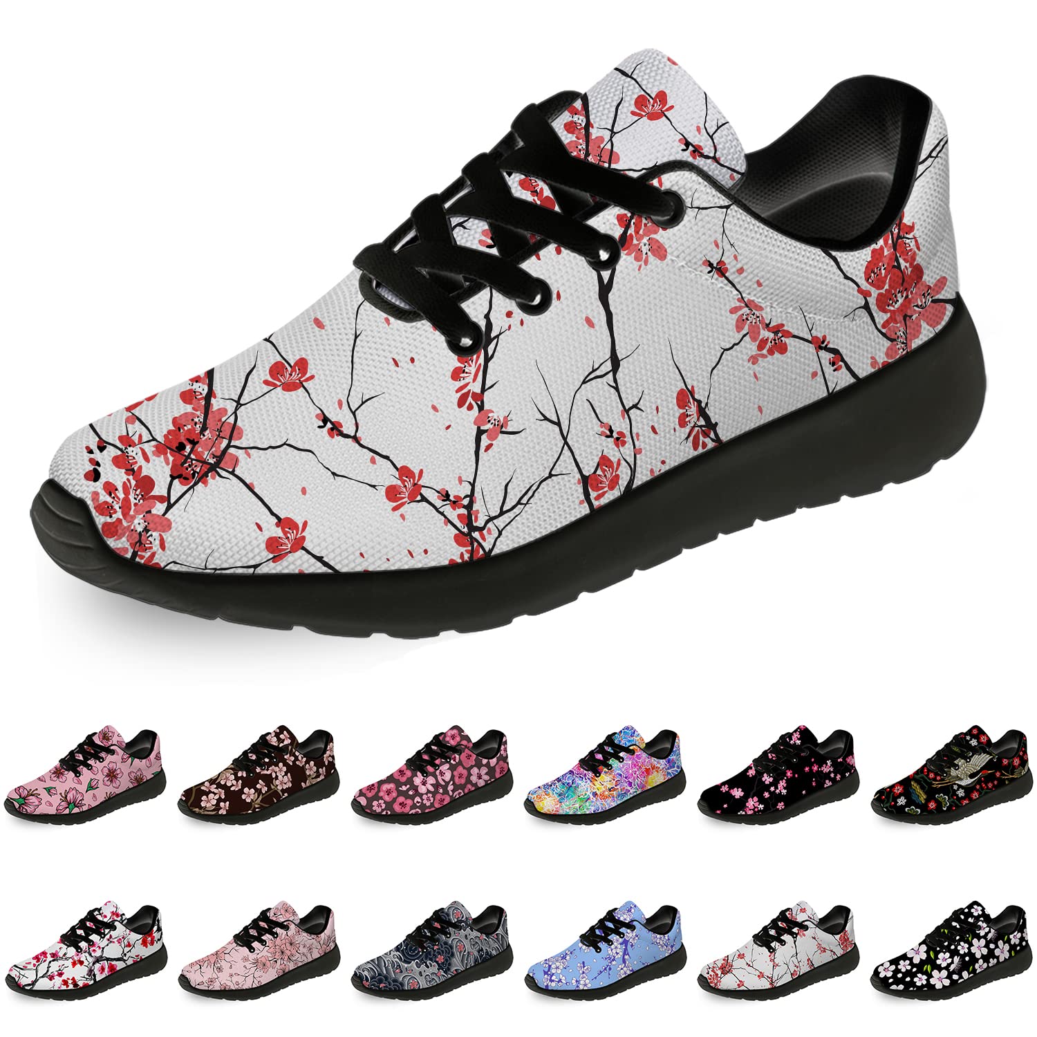 **Cherry Blossom Running Shoes for Women & Men - Lightweight Sports Sneakers for Walking, Tennis & Gym - Floral Design Casual Shoes - Perfect Gift for Her & Him - Ideal for Jogging, Workouts & Outdoor Activities**
