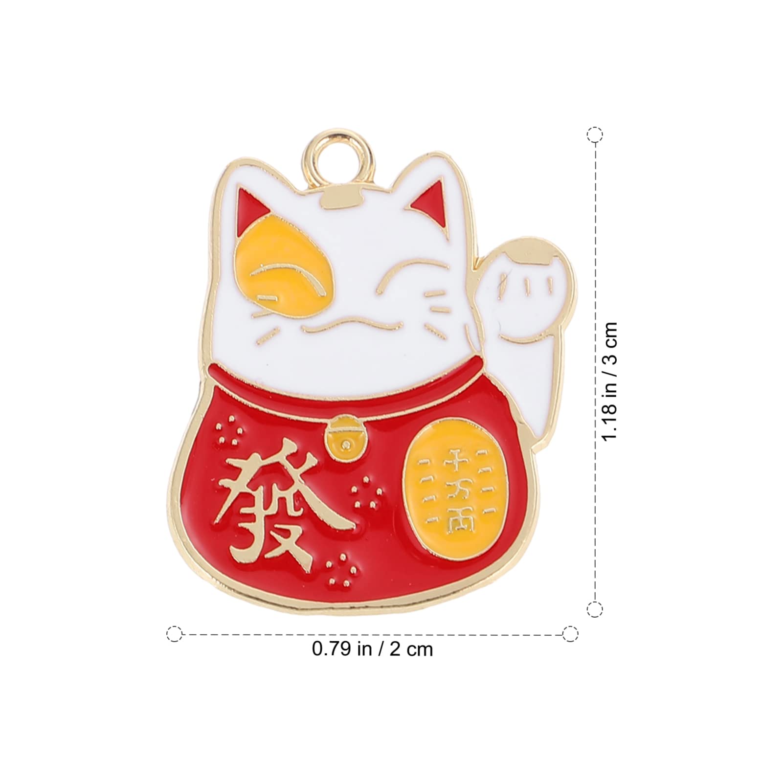 20pcs Lucky Cat Charms for DIY Jewelry & Keychains - Crafting & Gifts