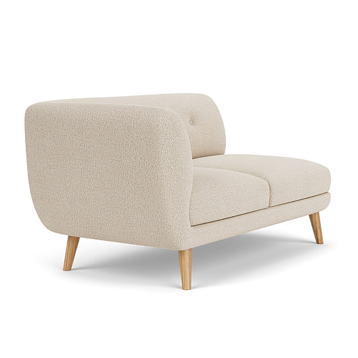 Alfred Boucle Left 2 Seater Modular Sofa - Modern Sectional Couch for Living Room, Small Space & Apartment - Soft Fabric Upholstery with Reversible Design