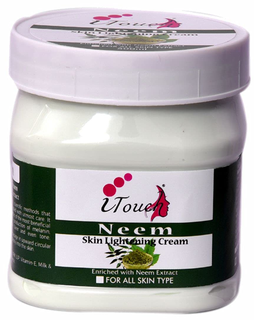 Organic Neem Cream for Face & Body - Moisturizing, Brightening & Whitening Cream | Natural Skin Softener & Nourisher | 500ml | Perfect for Daily Skincare, Massage & Dry Skin Relief