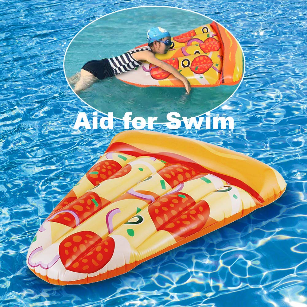 **2 Pack Giant 50-Inch Inflatable Pizza Slice Pool Floats for Kids - Fun Summer Swim & Beach Toy for Pool Parties, Backyard Pools & Lakeside Relaxation**