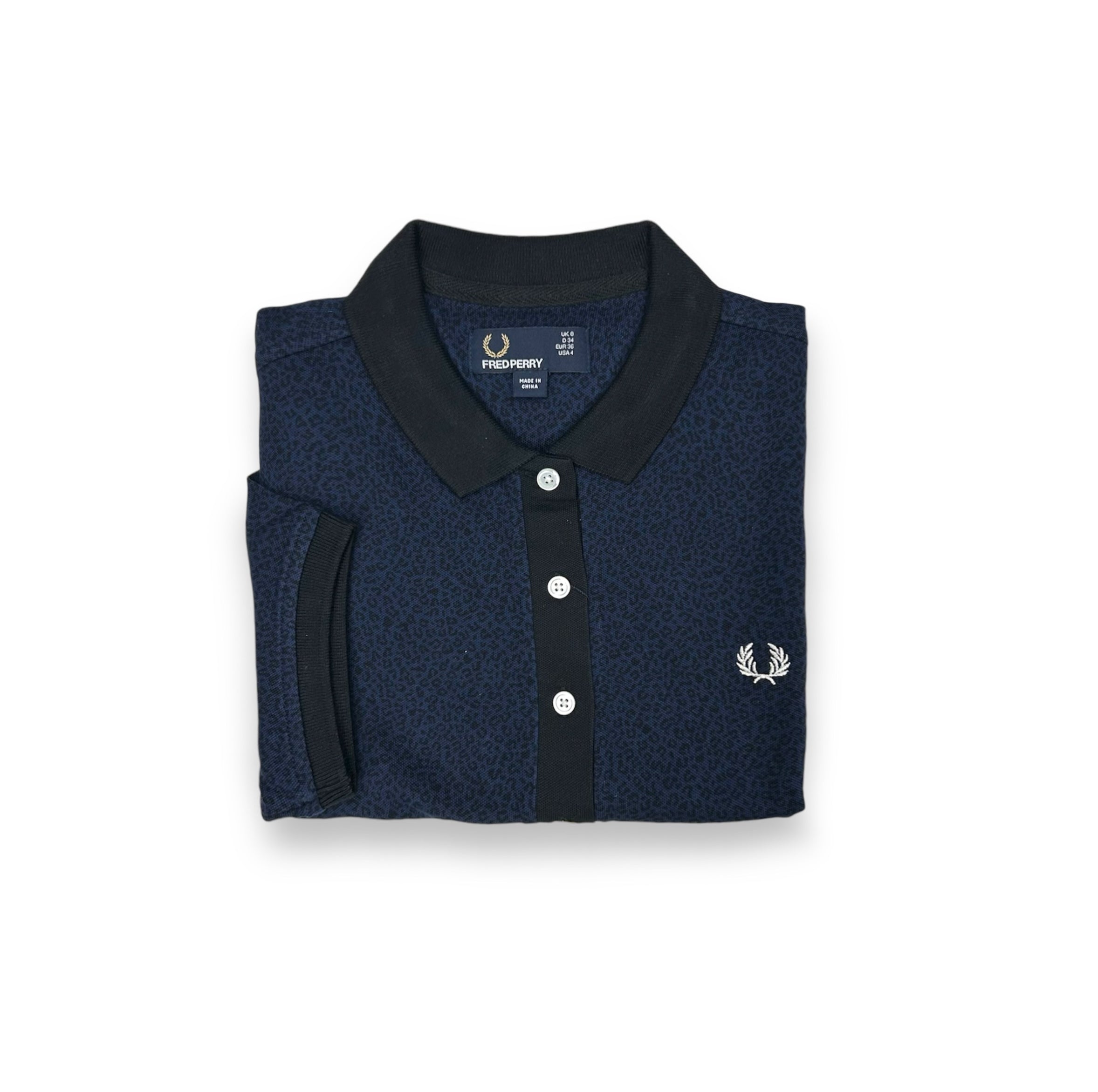 Women's Leopard Print Fred Perry Polo Shirt - Stylish Casual Wear for Work, Parties & Everyday Outfits