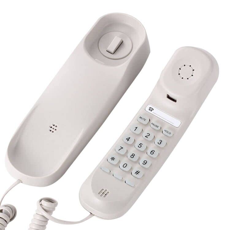 Sangyn Mini Corded Landline Phone with Lighted Keypad - Wall Mountable Desk Telephone for Home, Office & Kitchen - No AC Power Required - Ideal for Elderly & Emergency Use