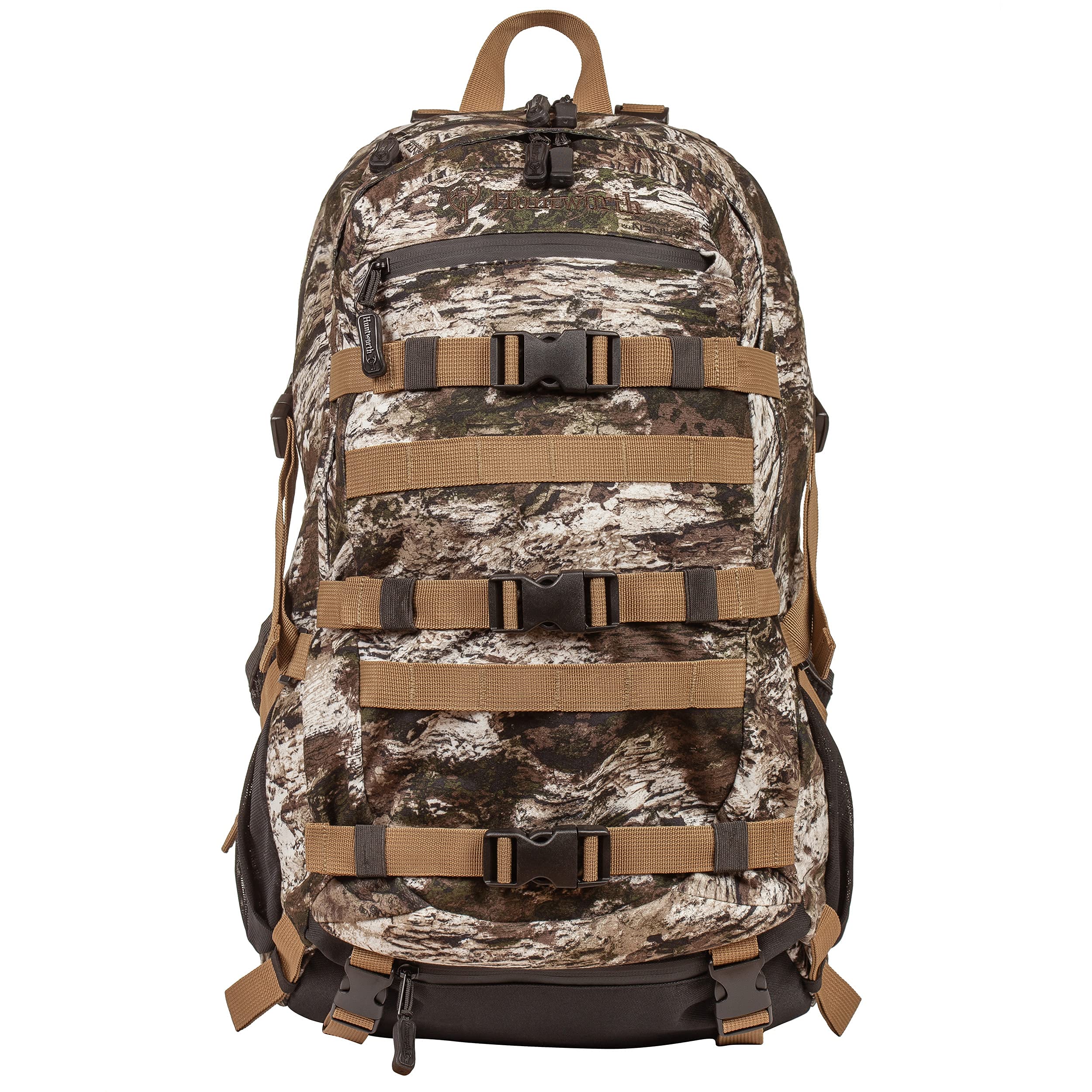 Huntworth Hickory Lightweight Hunting Backpack with Weight Suspension System - Hydration Compatible, Water-Resistant, Spacious Storage (3Lb Tarnen Camo) - Perfect for Outdoor Adventures, Hiking, and Tactical Missions
