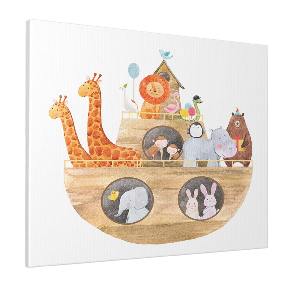Swono Noah's Ark Animal Wall Art Canvas Painting - 16