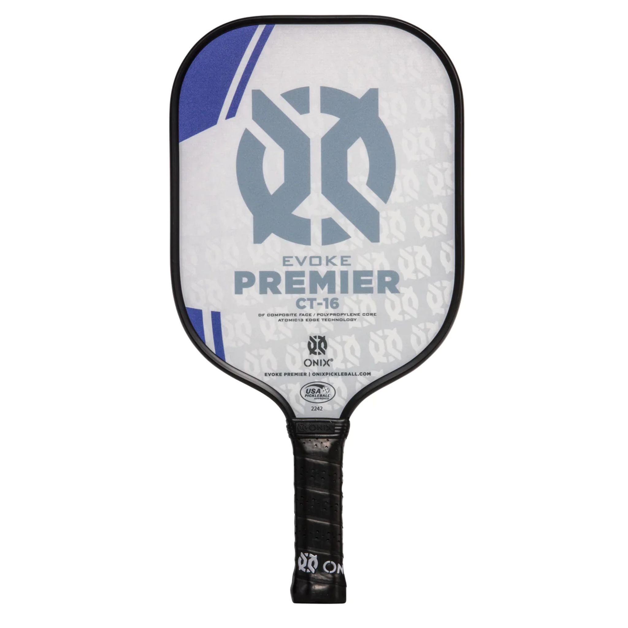 Onix Evoke Premier CT 16 Medium Weight Pickleball Paddle (7.8-8.2 Oz) - Blue | USAPA Approved | Perfect for Competitive Play & Recreational Games