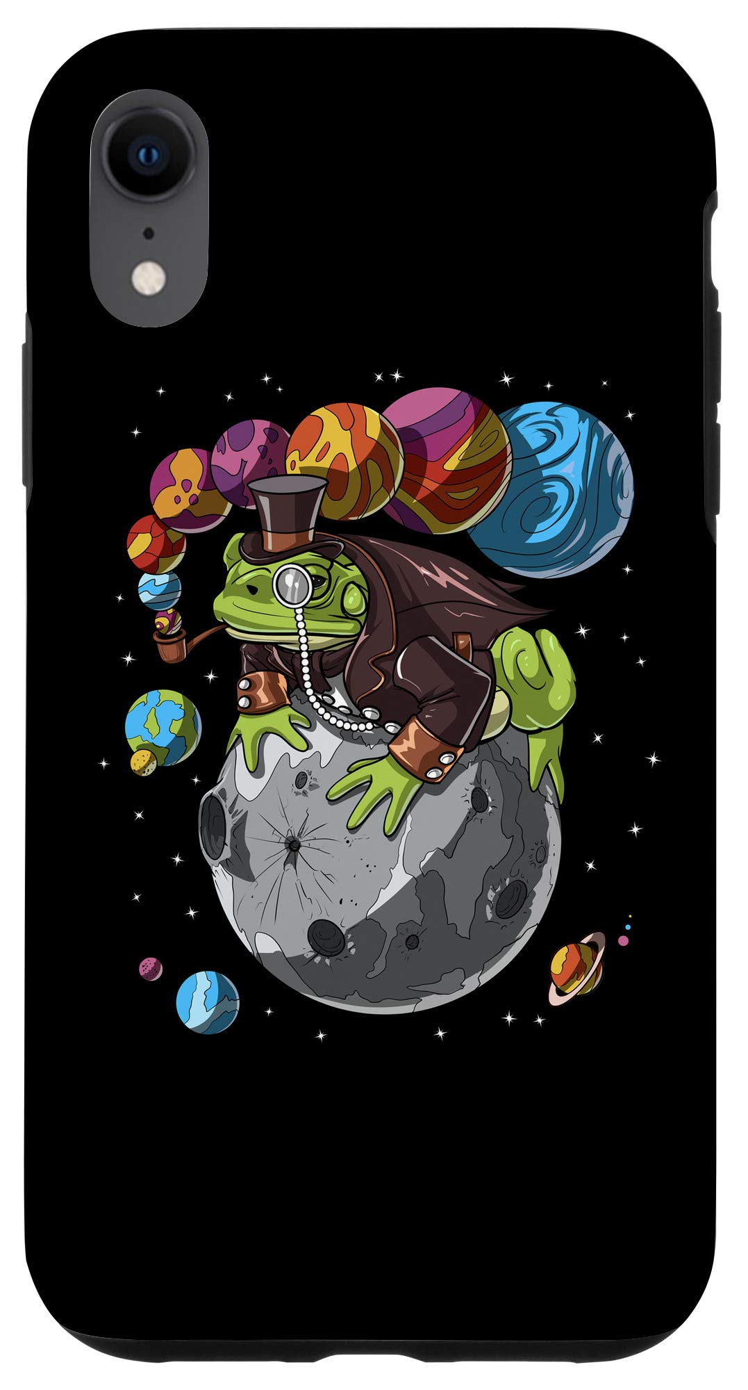 iPhone XR Case - Psychedelic Frog & Space Planets Steampunk Design - Durable Protective Cover for iPhone XR - Perfect for Sci-Fi Fans & Fantasy Lovers (Use for Daily Protection & Unique Style Statement)