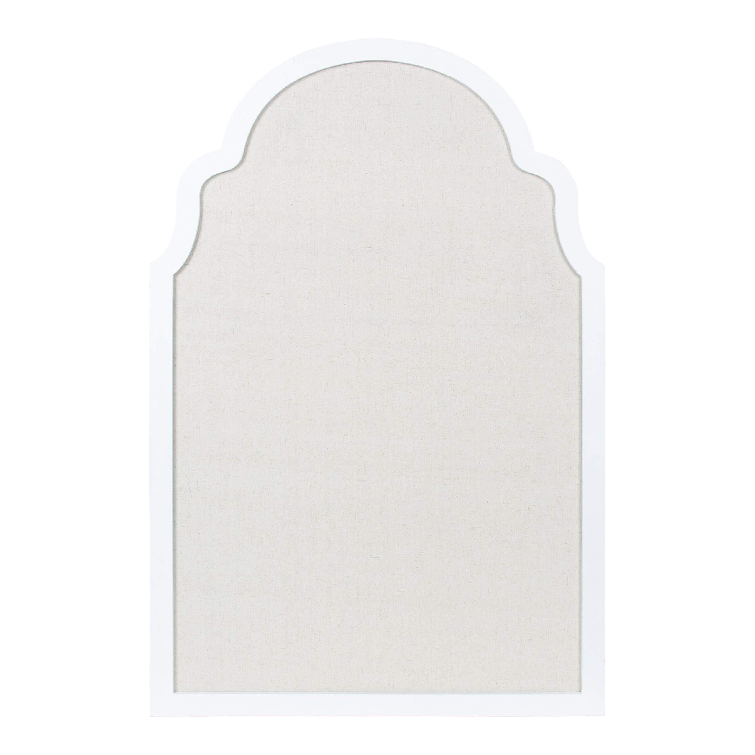 Kate & Laurel Holbrook Farmhouse Framed Fabric Pinboard - 24x36 Inch White Decorative Bulletin Board for Wall | Perfect for Home Office, Dorm Room & Kitchen Organization