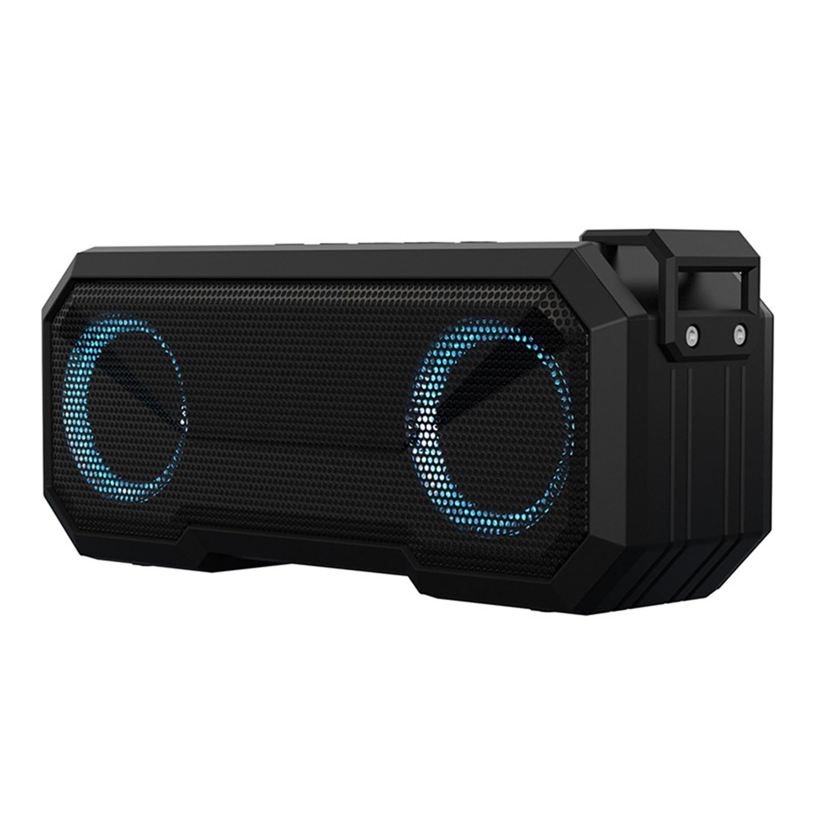 **Portable Bluetooth Speaker IPX7 Waterproof Wireless Speaker with Colorful LED Lights, Built-in Power Bank, FM Radio, and Subwoofer - Perfect for Outdoor, Camping, Beach & Pool Parties (Black)**