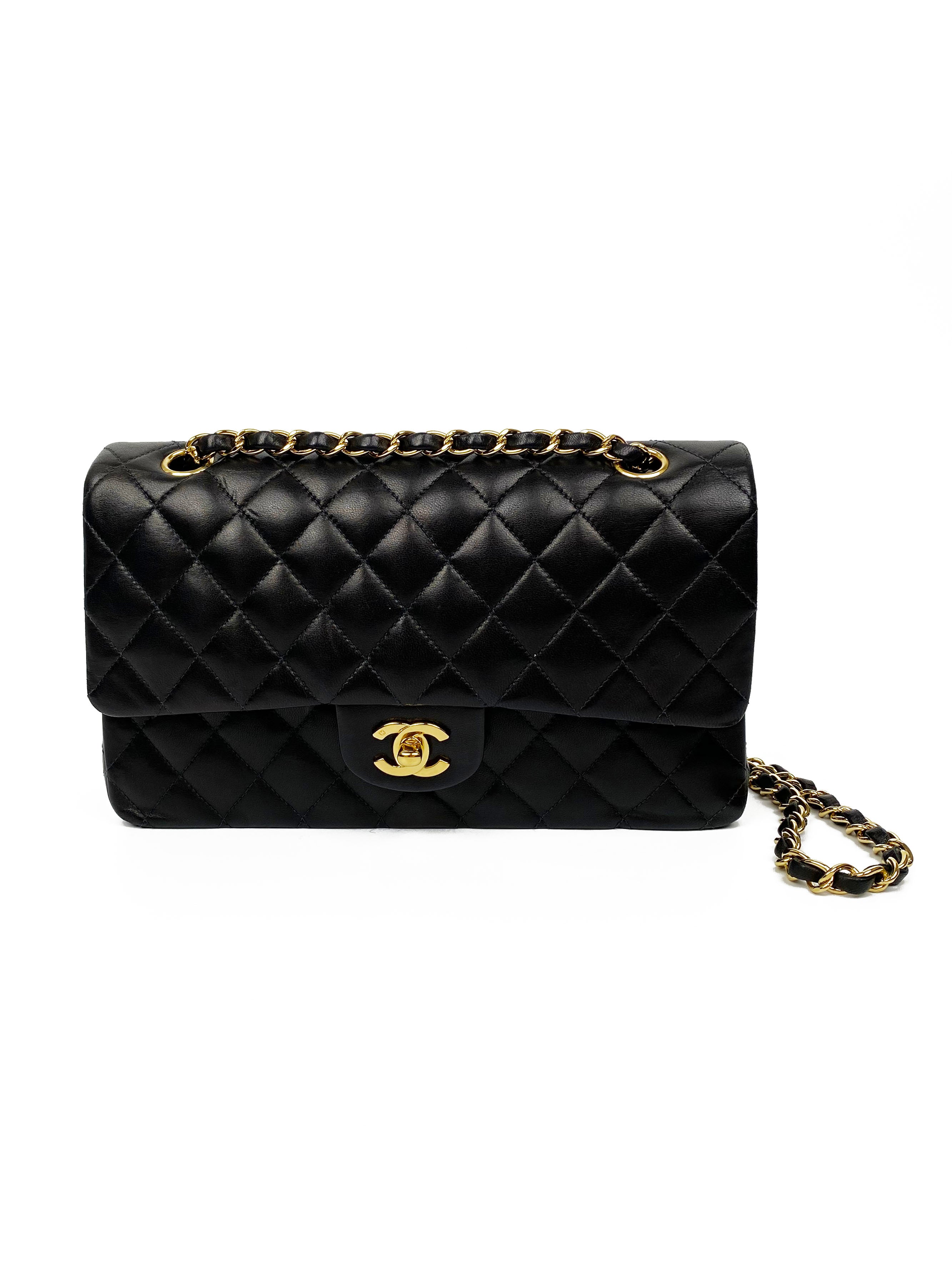 Chanel Medium Black Lambskin Classic Flap Bag - Luxury Designer Handbag for Women | Perfect for Evening Events, Date Nights & Special Occasions