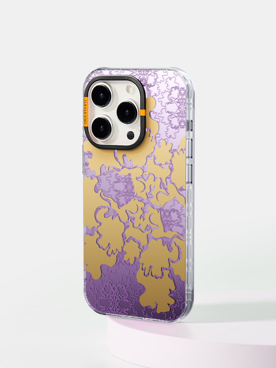 Golden Violet Dancing Flower Phone Case - Trendy Protective Cover for iPhone & Samsung - Perfect for Parties, Gifts & Everyday Use