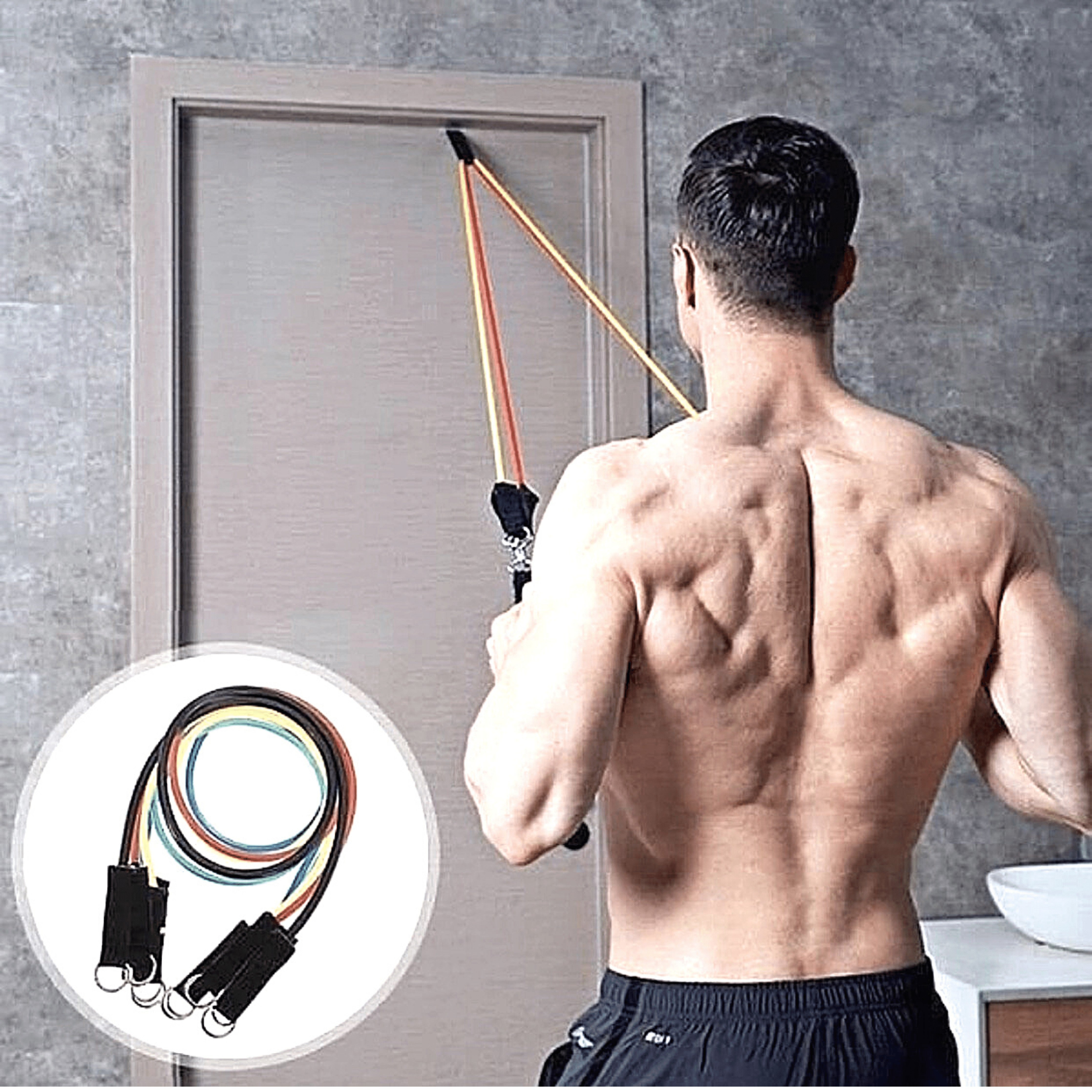 Premium Resistance Bands with Handles - Set of 5 for Strength Training, Home Workouts, Physical Therapy & Fitness Exercises | Ideal for Men & Women | Perfect for Gym, Yoga, Pilates & Rehabilitation