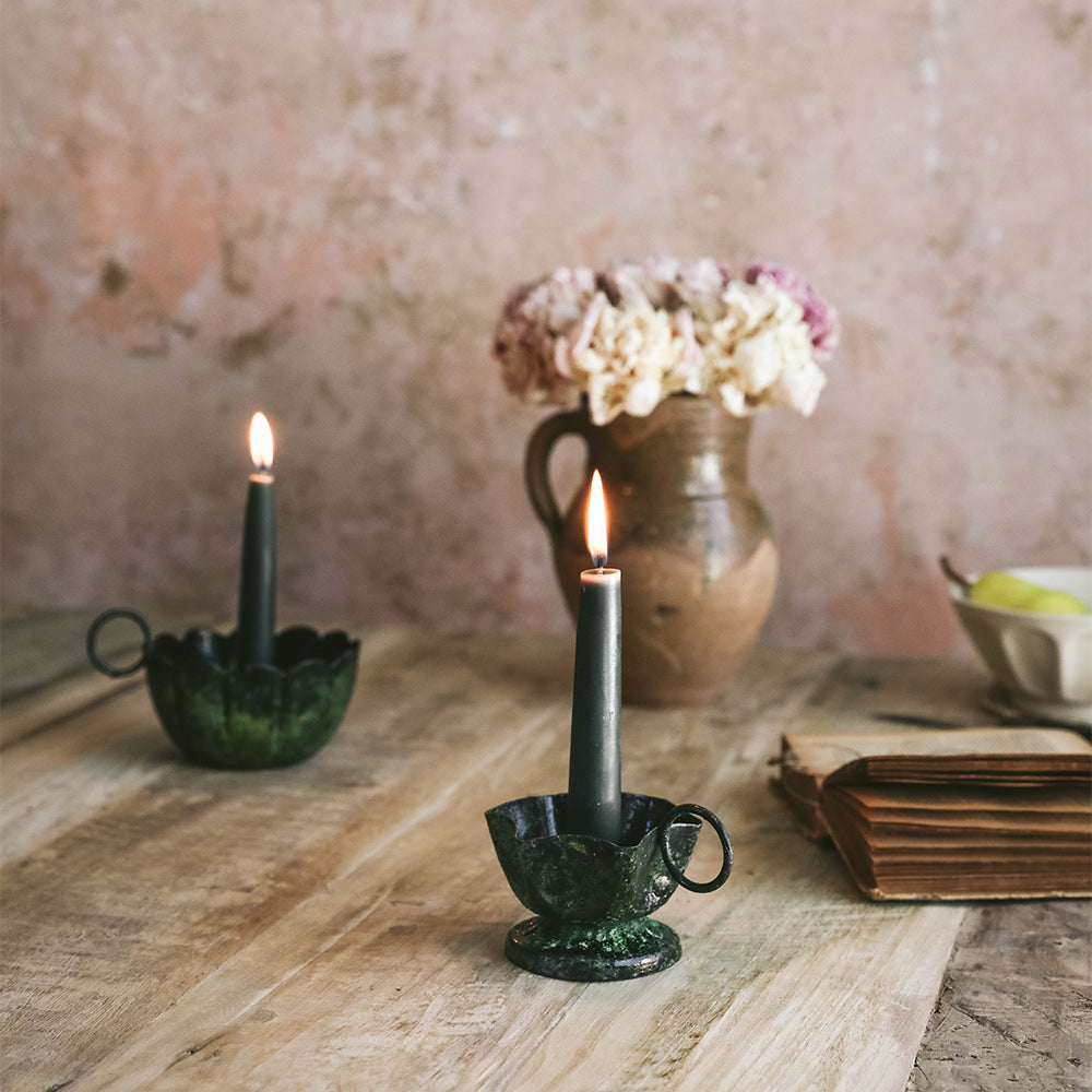 Emerald Iron Candle Holder - Elegant Home Decor for Dining Table, Wedding Centerpiece & Romantic Ambiance