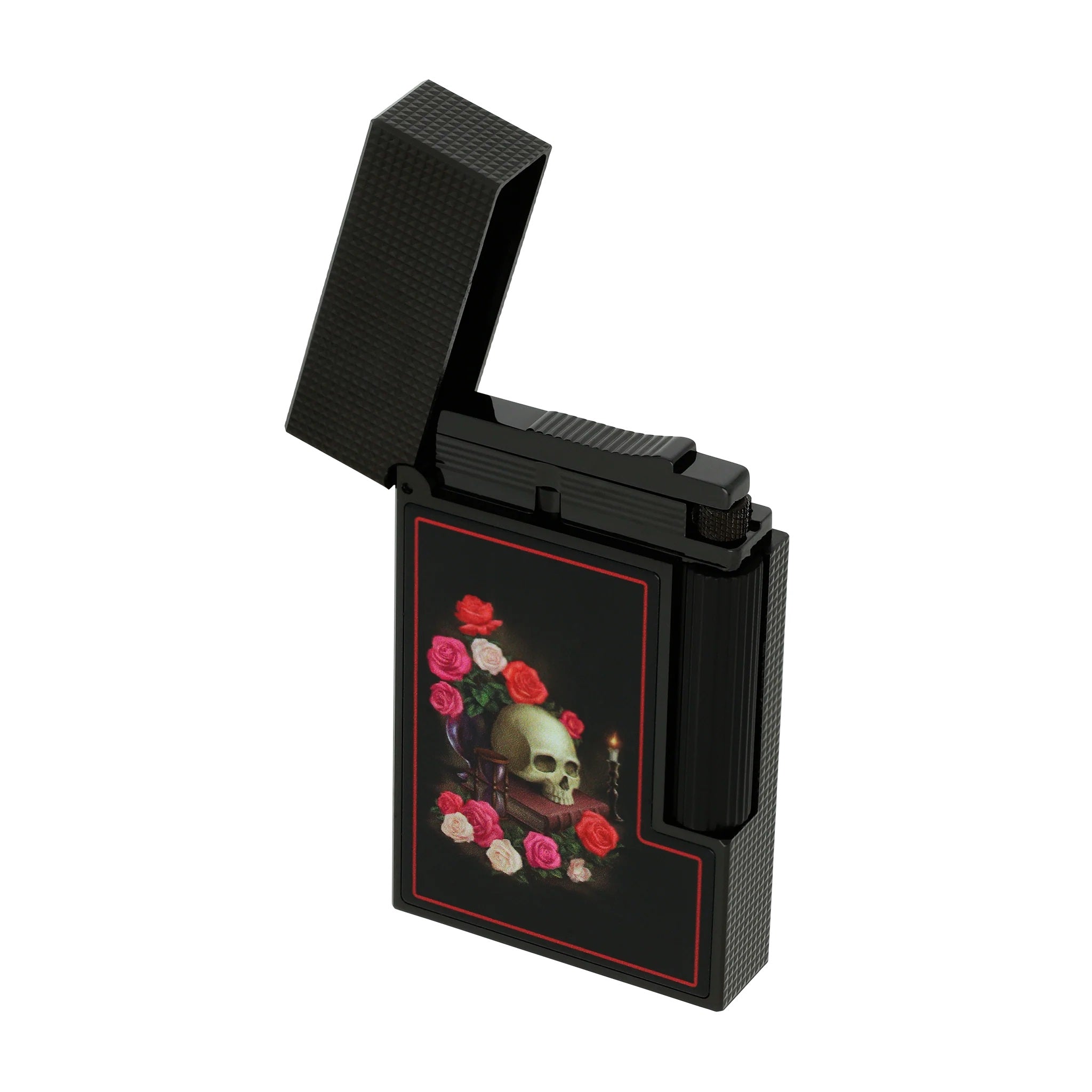 S.T. Dupont Momento Mori Ligne 2 Black Flint Lighter - Premium Luxury Butane Lighter for Cigars, Cigarettes & Collectors | Perfect for Gifting, Special Occasions & Everyday Elegance