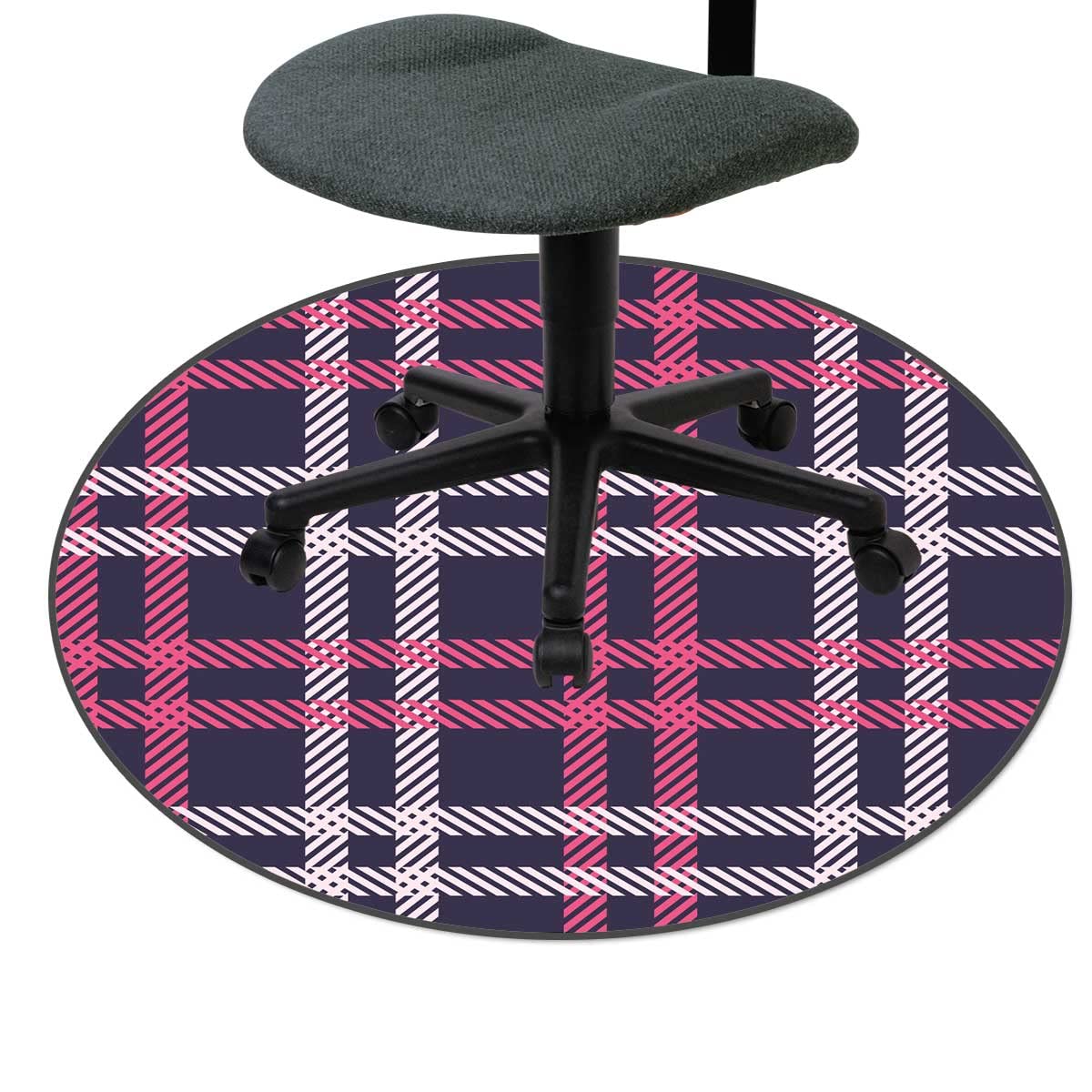 43 Inch Purple Plaid Desk Chair Mat for Carpet - Office Chair Mat Protector & Gaming Desk Accessory for Home & Office Workspace