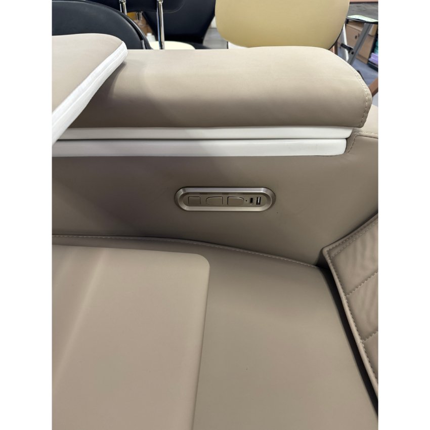 Electric Massage Pedicure Chair Foot Spa Sofa with Wide Tap Handle - Beige & Grey Color - Perfect for Home Spa, Nail Salons & Relaxation Therapy