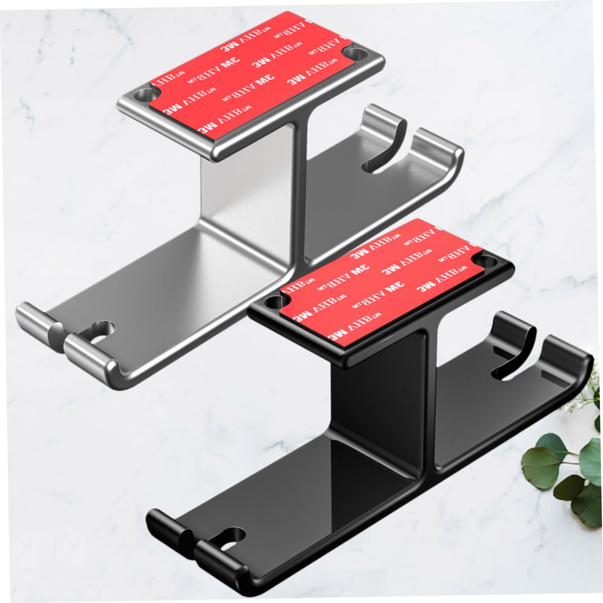 Premium Headphone Stand 2-Pack - Durable Headset Holder with Non-Slip Base for Desk Organization | Perfect for Gaming, Office & Home Use (Black)