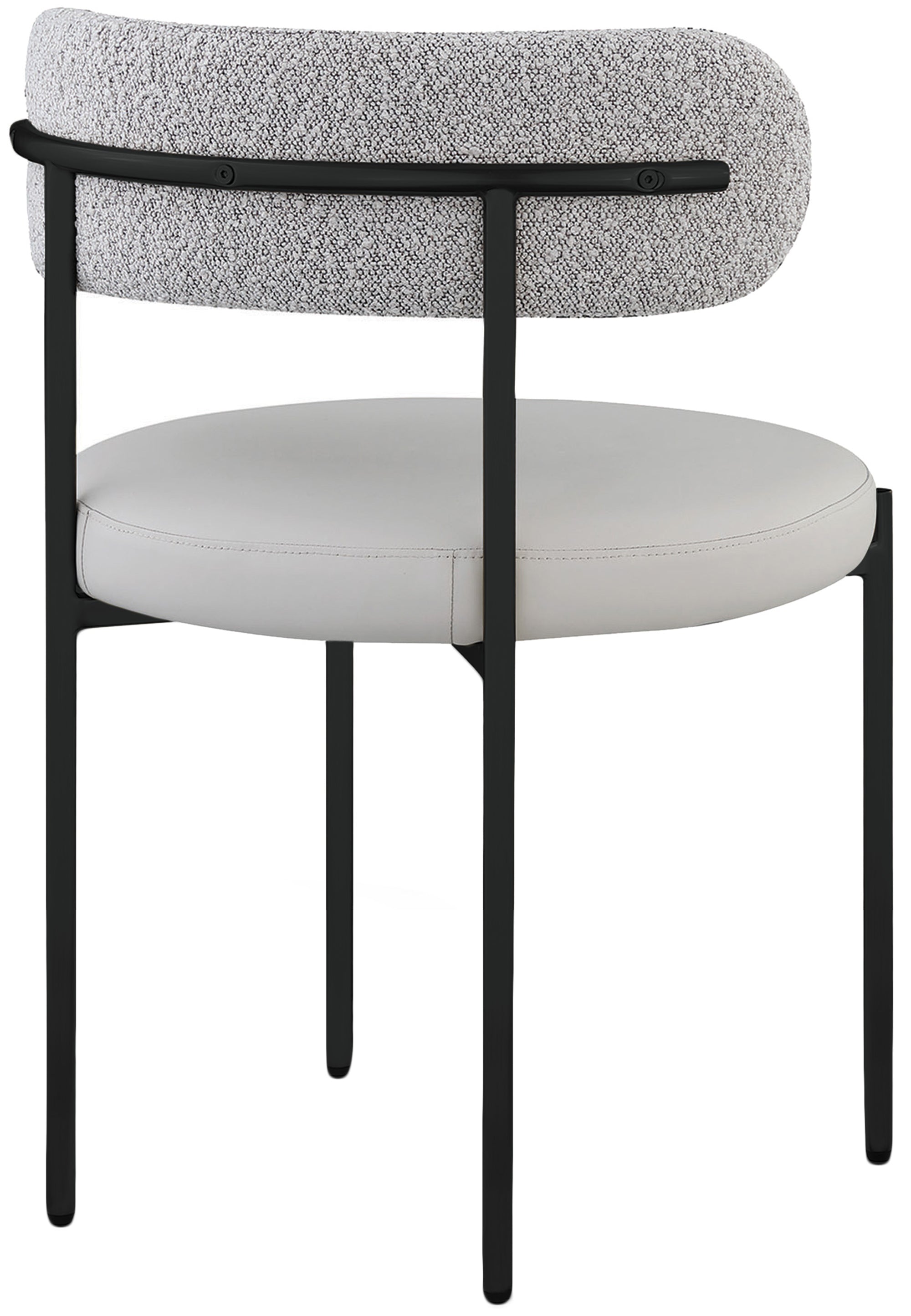 Vegan Leather & Boucle Fabric Dining Chair - Modern Comfort for Home, Office & Restaurant Use