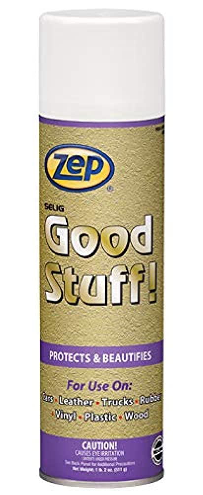 Zep Good Stuff Surface Protectant 18oz (Case of 12) - Water-Based Vinyl, Rubber & Plastic Protectant for Car Interiors, Luggage, Bags & Sports Equipment - UV Protection & Long-Lasting Shine - Perfect for Vehicle Seats, Handrails & Leather Accessories