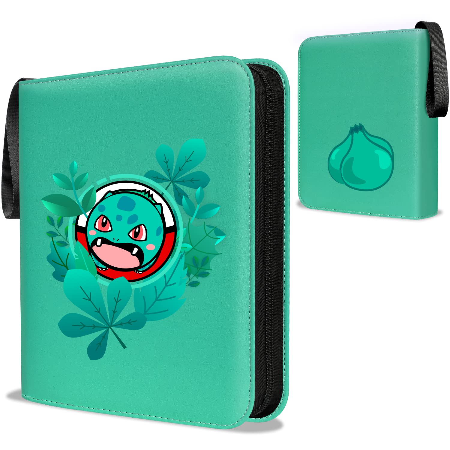 Premium MORINBO 4-Pocket Pokemon Card Binder - Holds 400 Trading Cards with Removable Protective Sleeves (Green) | Ideal for Collectors, TCG Players & Card Storage Organization