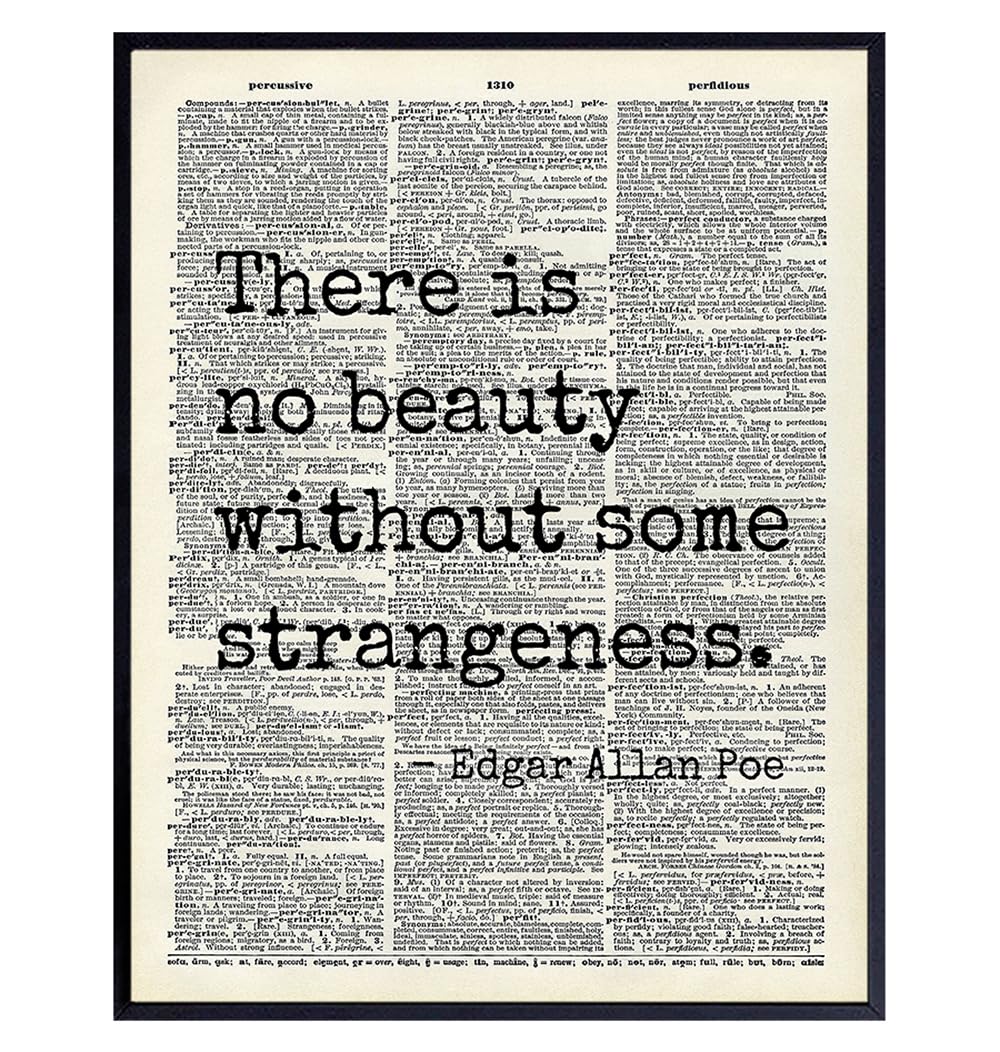 Edgar Allan Poe Gothic Art Print 11x14 - Vintage Horror Wall Decor for Home, Office & Bedroom - Famous Poetry Quote Typography Poster - Perfect for Gothic Literature Fans, Dark Academia & Halloween Decor - Unframed Wall Art for Living Room, Study or Dorm