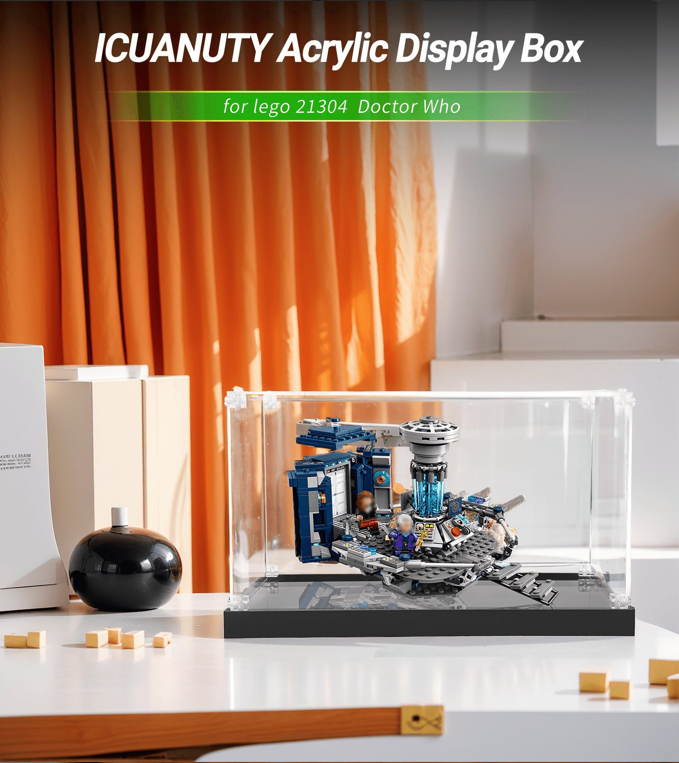 LEGO Ideas Doctor Who 21304 Display Case - Clear Acrylic Showcase for Collectible LEGO Sets - Perfect for Home Decor, Office Display & Gift Giving