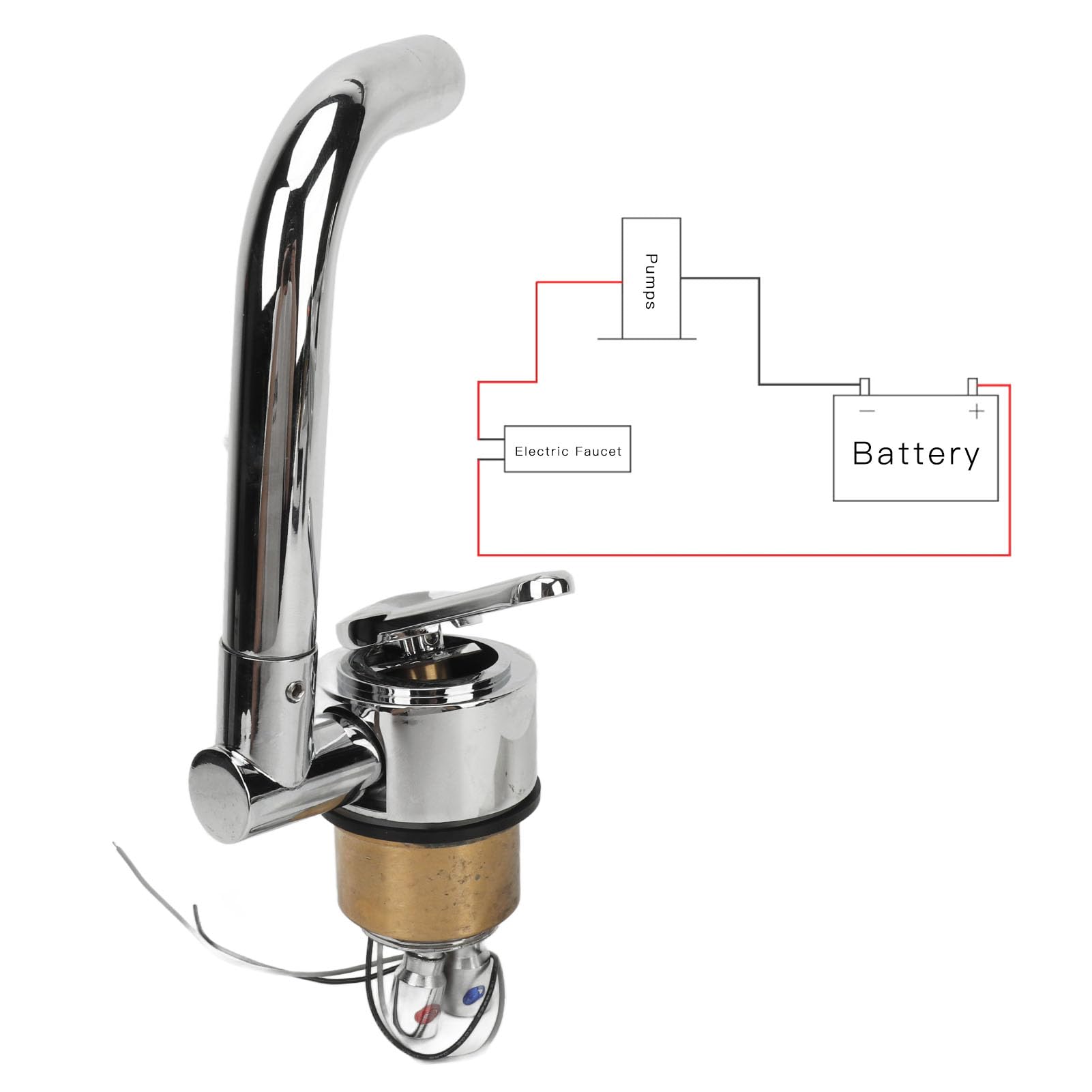 360° Rotatable RV Water Faucet - Stainless Steel Hot & Cold Water Supply for Campers, Travel Trailers, RVs | Perfect for Outdoor Camping, Road Trips & RV Living