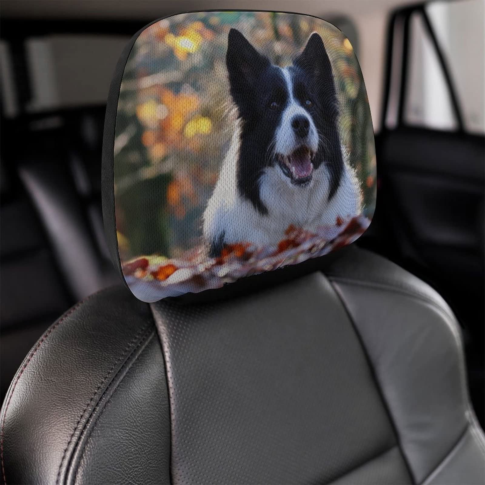 2 Pcs Custom Car Headrest Covers with Personalized Embroidery - Add Your Photo, Text or Design - Universal Fit for Most Vehicles - Perfect for Gifts, Travel Comfort & Interior Protection