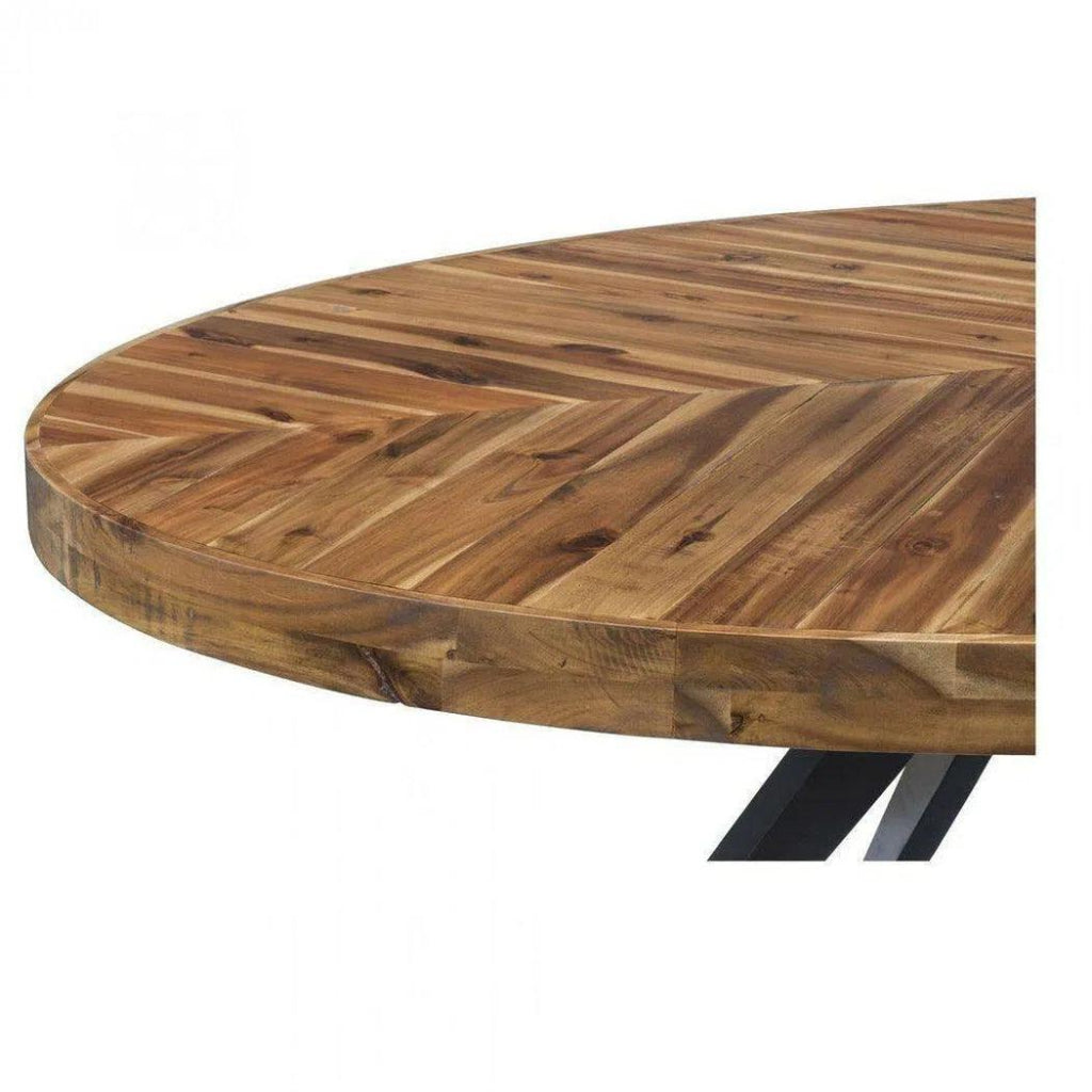 58 Inch Oval Coffee Table - Rustic Brown Wooden Living Room Centerpiece for Modern & Farmhouse Decor