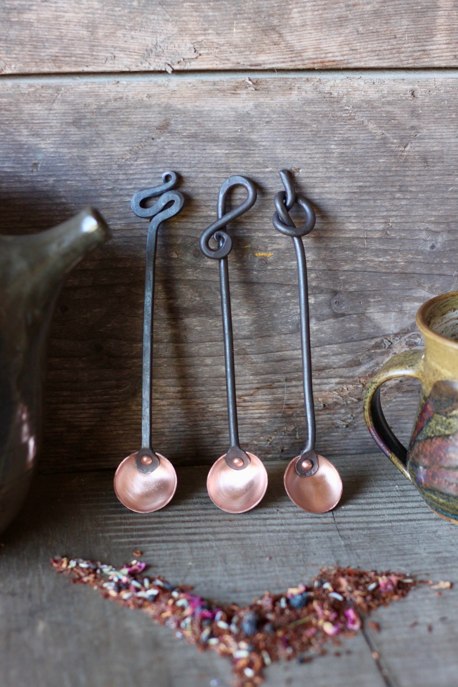 Premium Copper & Steel Teaspoons (1 Tsp) - Durable Tea & Coffee Measuring Spoons for Baking, Cooking & Cocktail Mixing