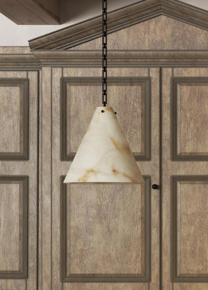 Modern Charlie Large Alabaster Pendant Light Fixture - Elegant Hanging Chandelier for Kitchen Island, Dining Room & Living Room | Perfect for Farmhouse, Scandinavian & Industrial Home Decor