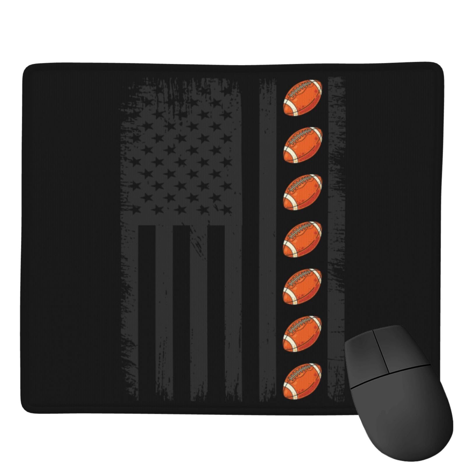 SIYTUAU USA Flag Football Mouse Pad - Waterproof, Non-Slip Rubber Gaming Mousepad for Laptop & Office (7x9 Inches) - Perfect for Gamers, Work & Home Use