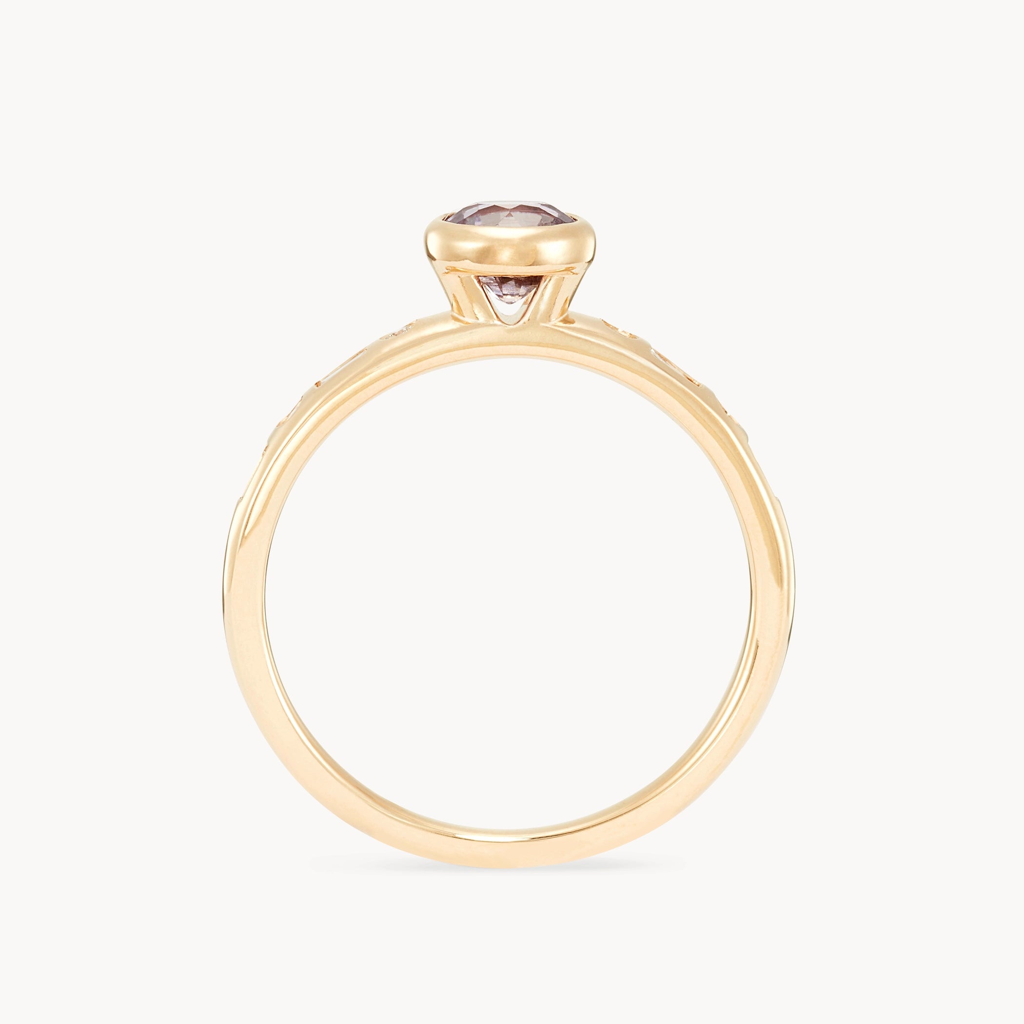 Unique 14K Yellow Gold Round Sapphire Ring – Handcrafted One-of-a-Kind Jewelry for Women | Perfect for Engagement, Anniversary & Special Occasion Gifts