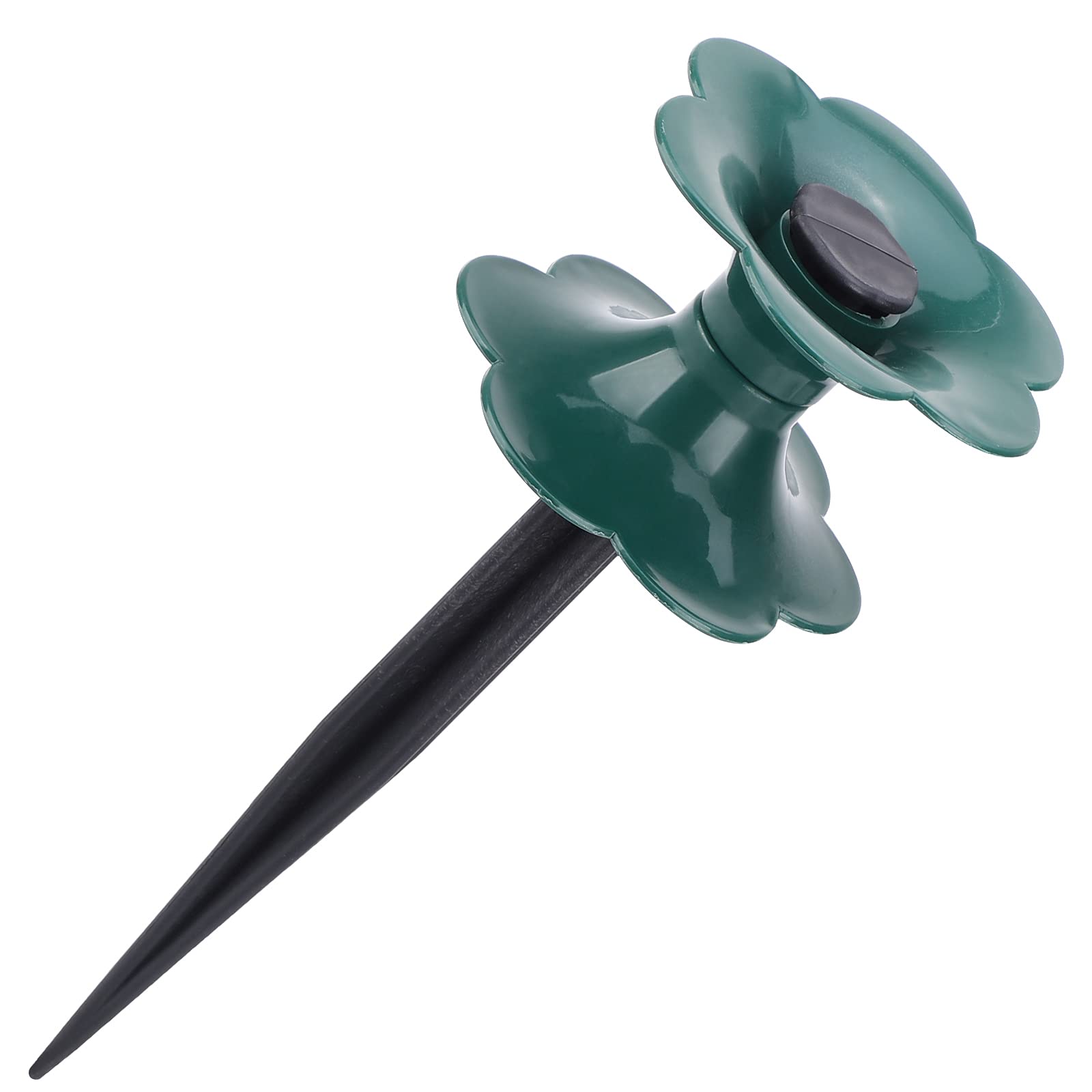 6 PCS Heavy Duty Dark Green Garden Hose Guide Spikes with Spin Top - Zinc Coated Lawn Hose Support Stakes for Plant Protection - Perfect for Lawn, Garden, and Yard Maintenance
