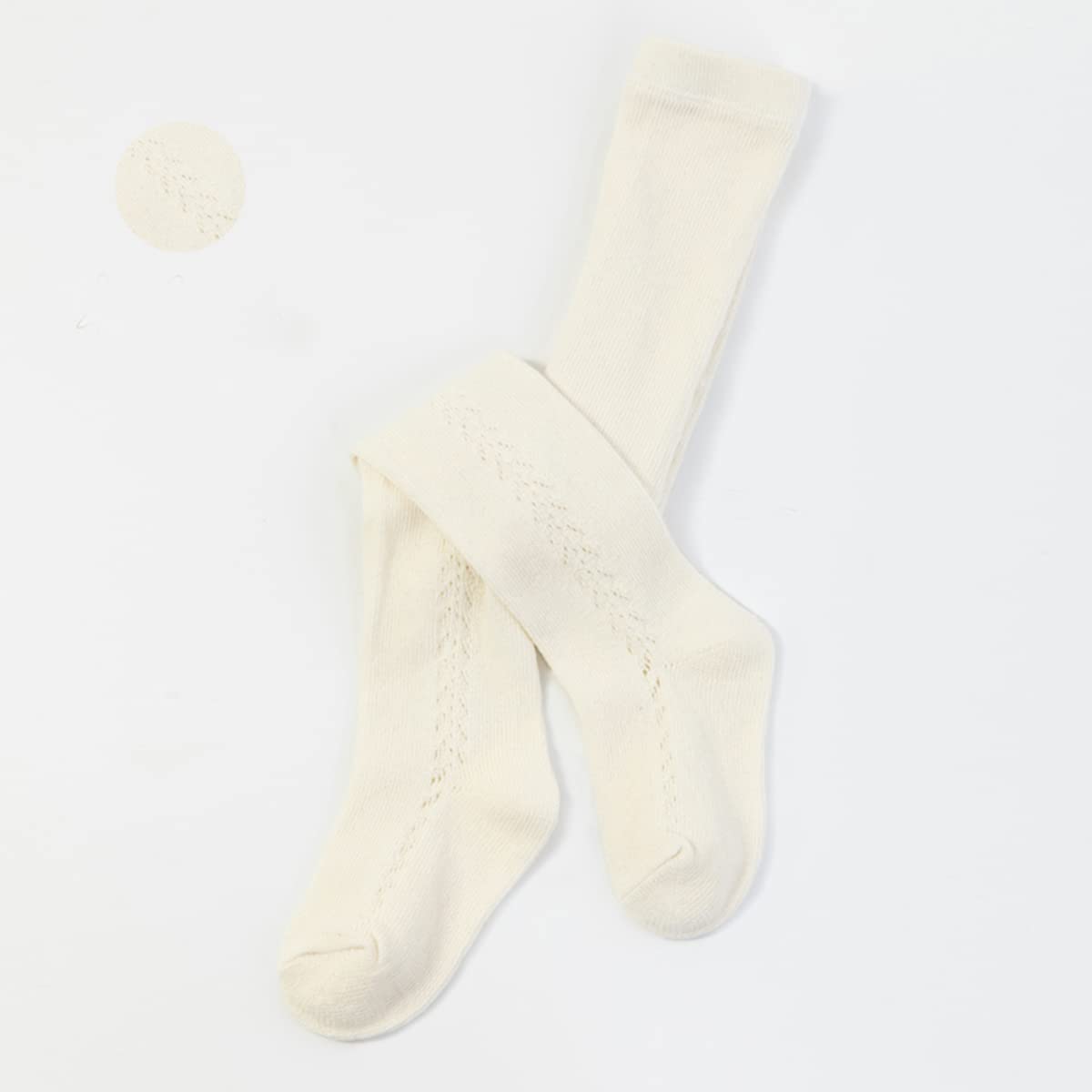 Baby Girls' Knit Lace Tights - Soft Breathable Mesh Stockings for Toddlers & Infants - Perfect for Everyday Wear, Playdates, and Special Occasions