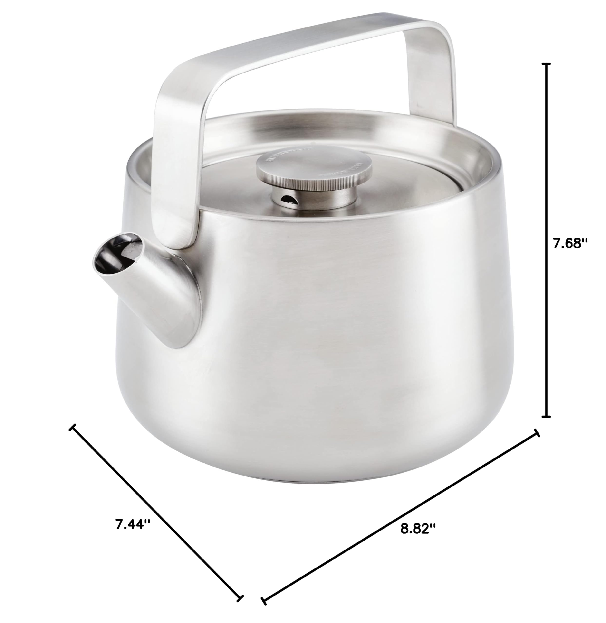 KitchenAid 1.9 Quart Stainless Steel Whistling Tea Kettle - Brushed Finish for Stovetop Use | Perfect for Boiling Water for Tea, Coffee & Cooking | Durable & Stylish Kitchen Essential