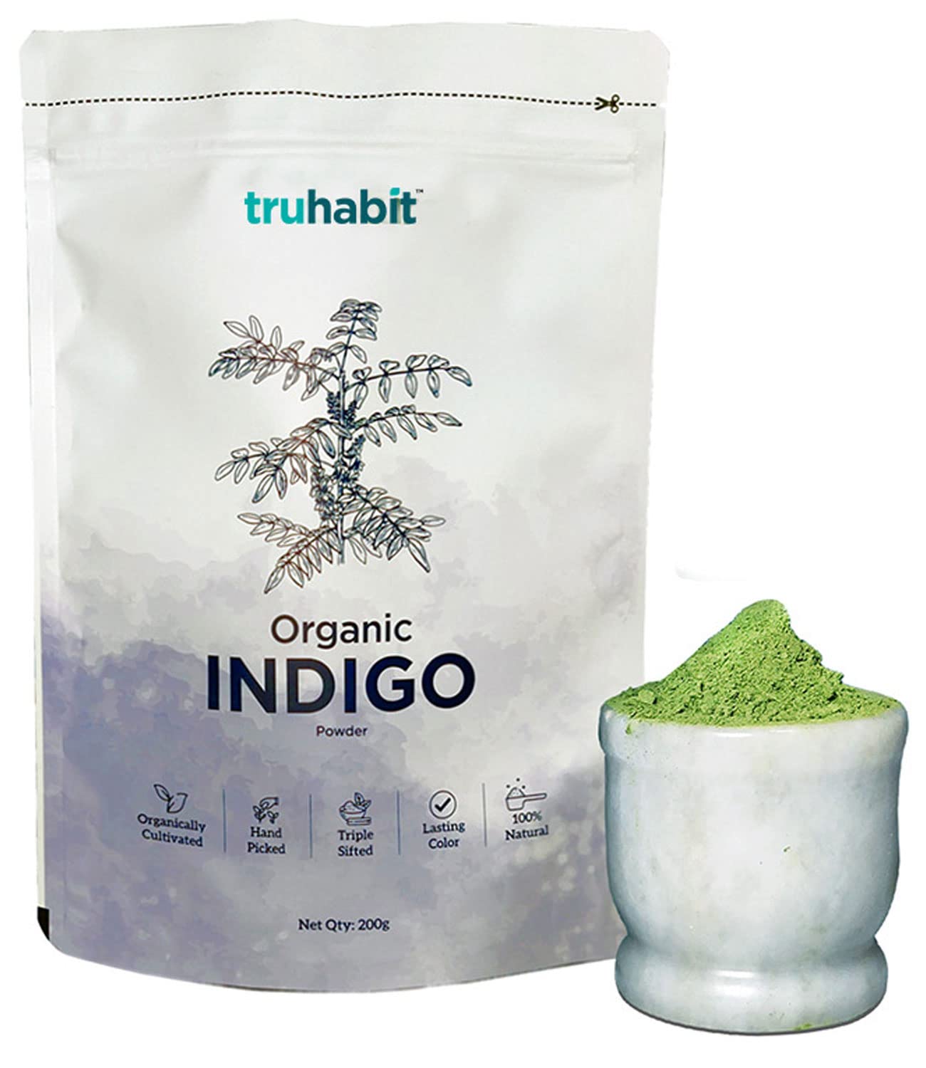 Organic Indigo Powder for Hair Color (200g) - Natural & Long-Lasting Black & Brown Hair Dye for Men & Women | Herbal Hair Coloring for Gray Coverage & DIY Beauty Treatments