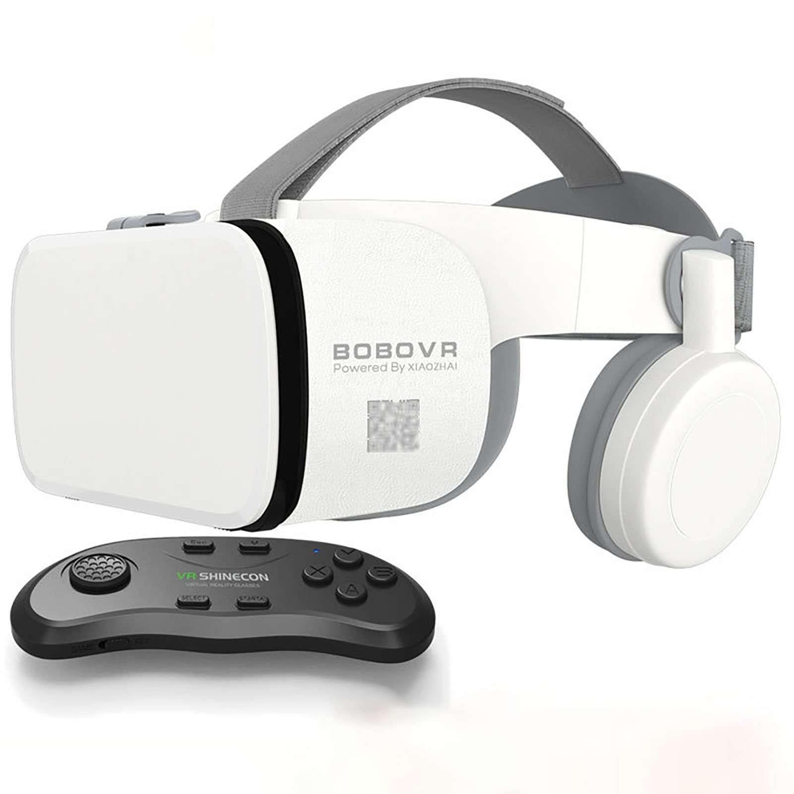 3D VR Virtual Reality Glasses with Remote Control - Full Screen Stereo VR Headset Compatible with iPhone 14/13/12/11 Pro/Mini/X/R/S/Max & Samsung Galaxy - Android/iOS VR Goggles for Gaming & Movies (White)