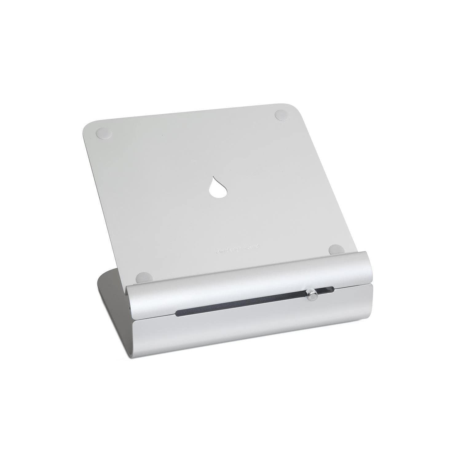 Rain Design iLevel2 Adjustable Height Laptop Stand - Ergonomic Silver Aluminum Computer Riser with Patented Mechanism for MacBook, iPad, Notebook - Perfect for Home Office, Workstation & Standing Desk Setup