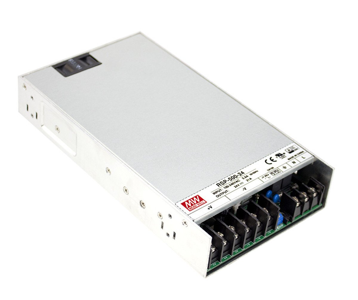 MEAN WELL MW RSP-500-12 500W 12V 41.7A Low Profile Switching Power Supply - Reliable AC/DC Converter for LED Displays, Industrial Equipment & CCTV Systems