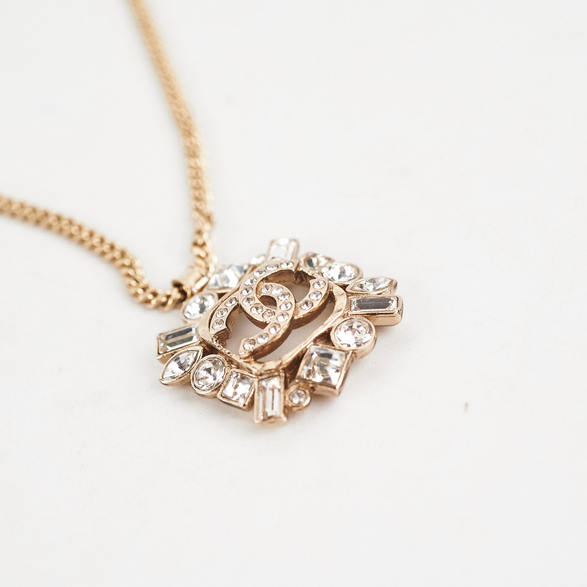 Chanel CC Diamond Necklace for Women - Luxury Gold Plated Pendant with Crystals - Elegant Gift for Birthday, Anniversary & Valentine's Day | Perfect for Parties, Weddings & Special Occasions