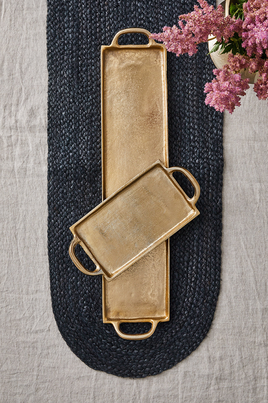 Madden Jute Runner Rug 37x180cm Oval Natural Fiber Black - Perfect for Hallway, Kitchen, or Entryway Decor