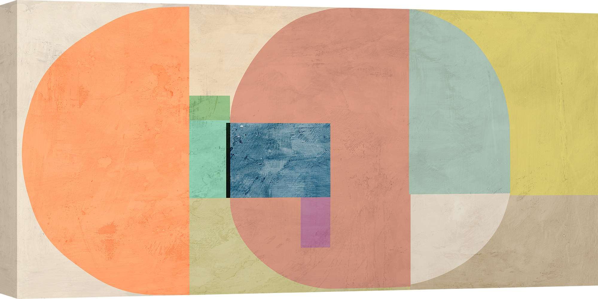 Modern Minimalist ART PRINT CAFE' Canvas Wall Art – Sonne Taylor 'Smiling Planets' Painting – 140 x 70 cm Large Abstract Wall Decor for Living Room, Bedroom & Office